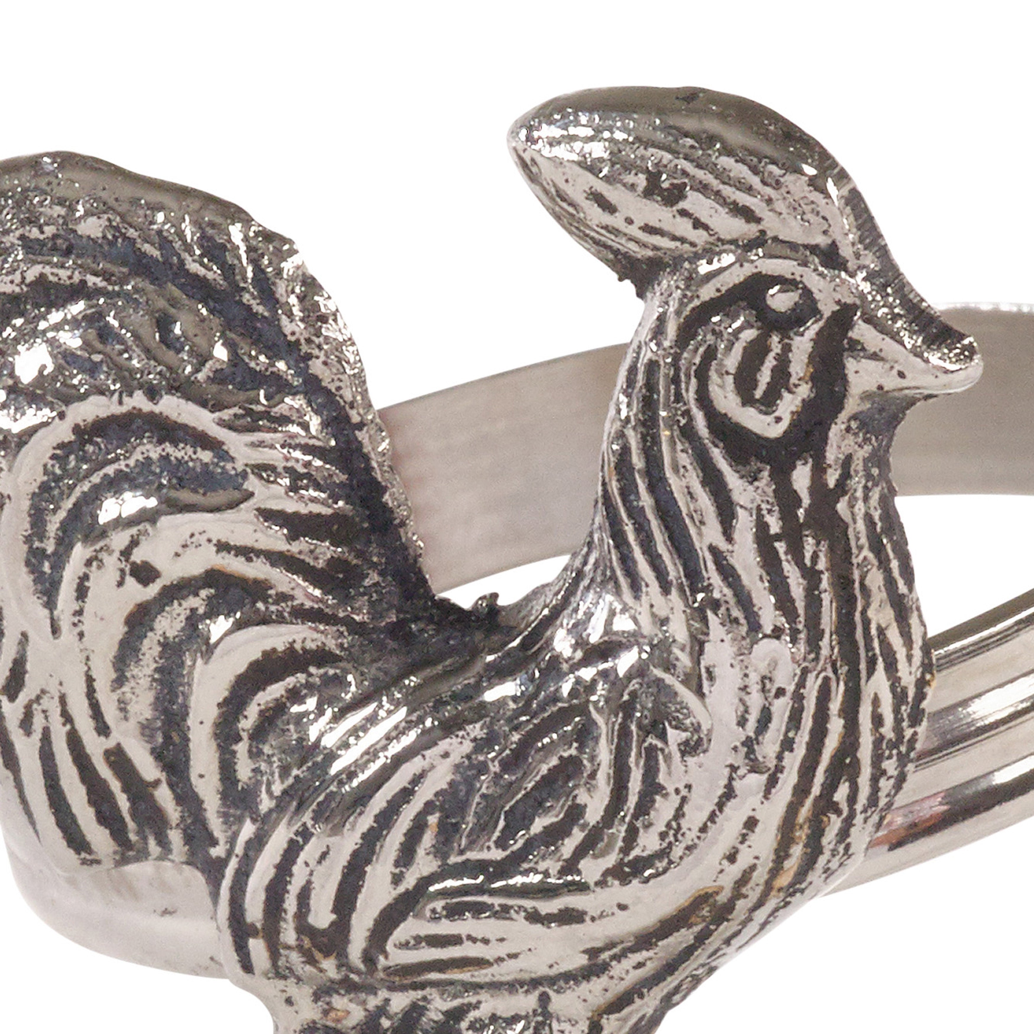 Rooster Design Farmhouse Style Napkin Ring, Set of 4