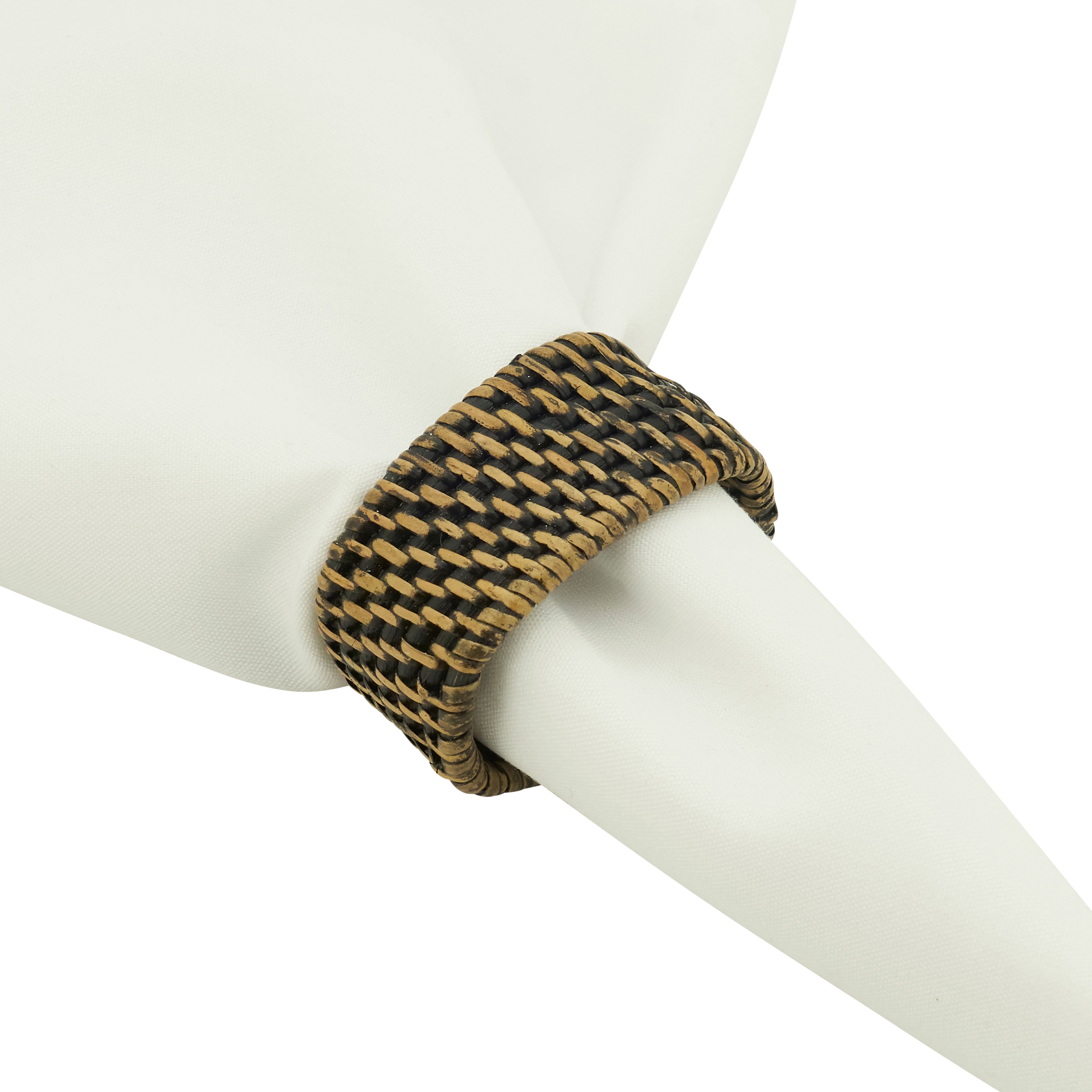 Woven Rattan Napkin Ring, Set of 4