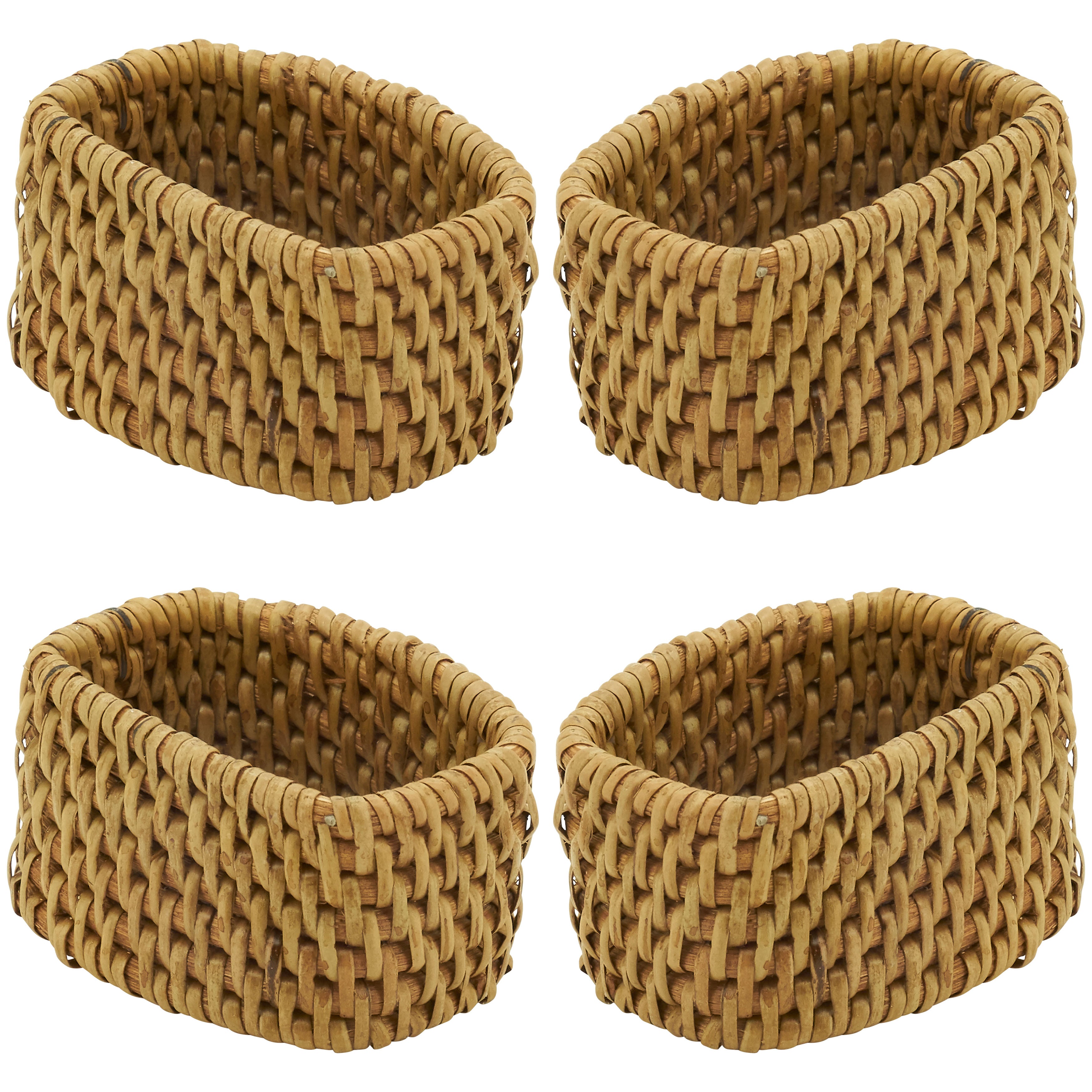 Woven Rattan Napkin Ring, Set of 4