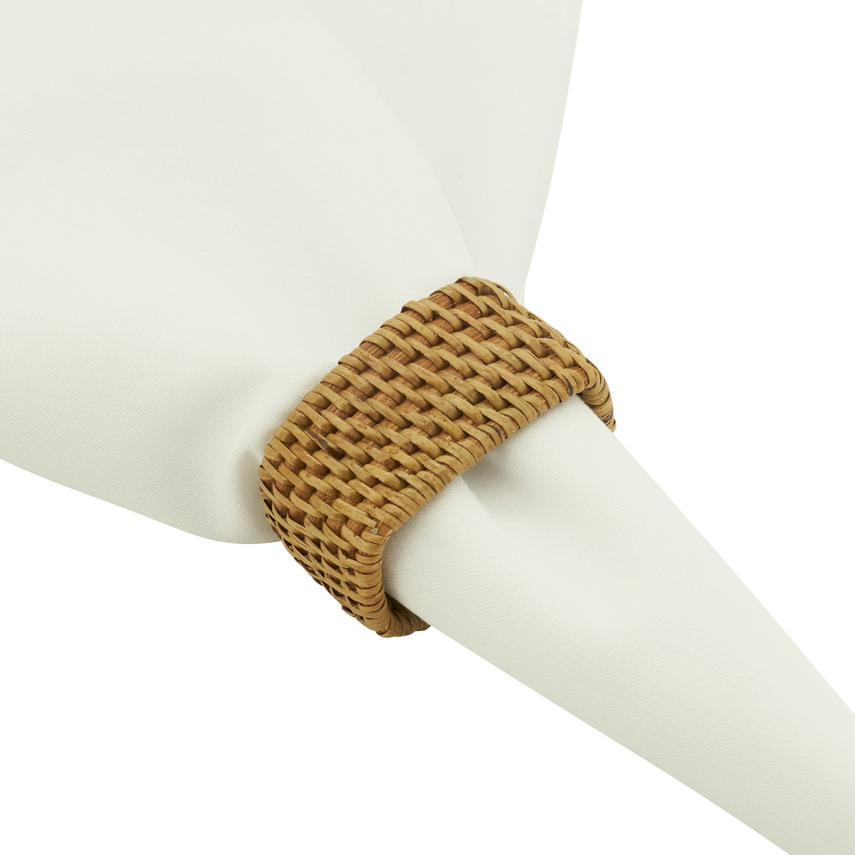 Woven Rattan Napkin Ring, Set of 4