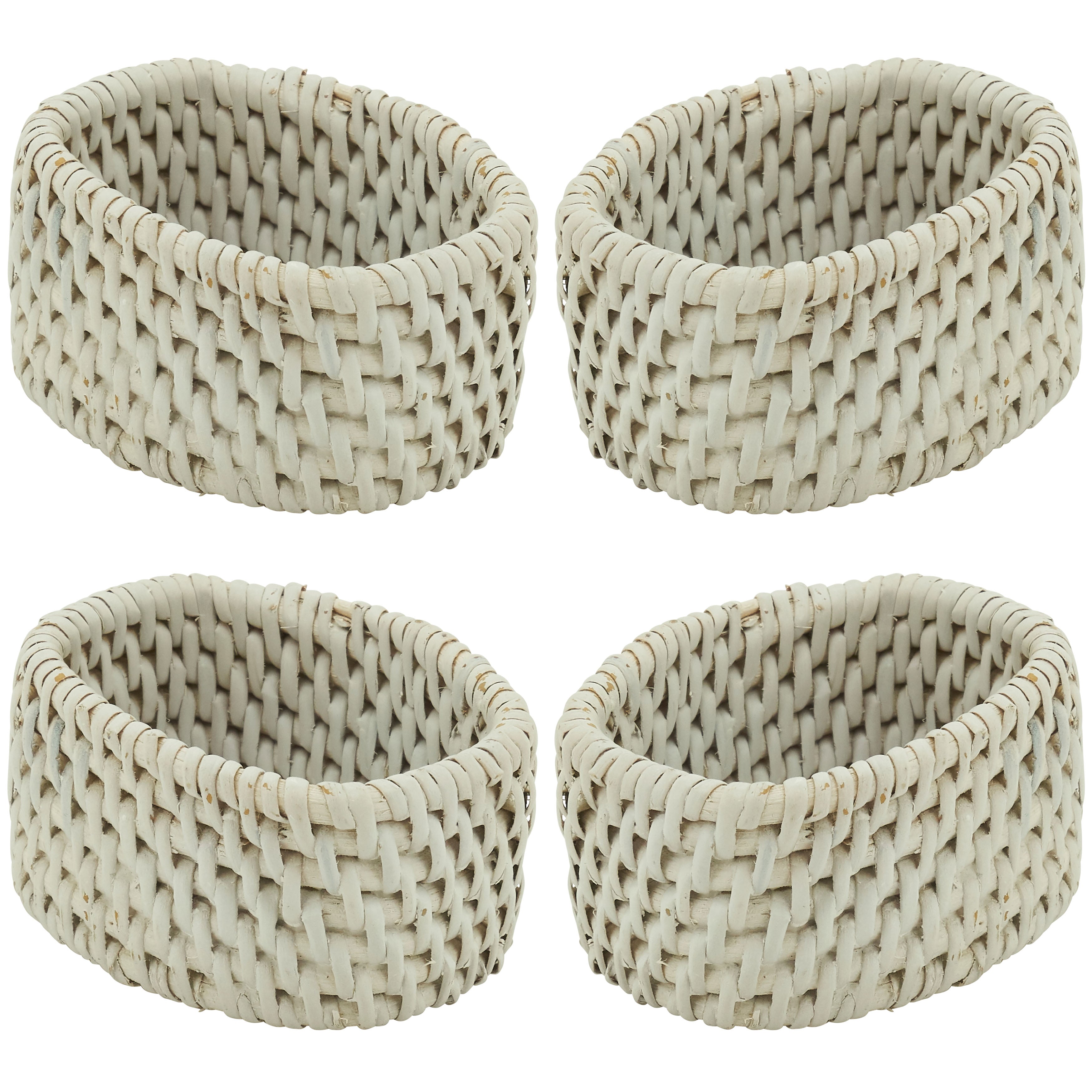 Woven Rattan Napkin Ring, Set of 4