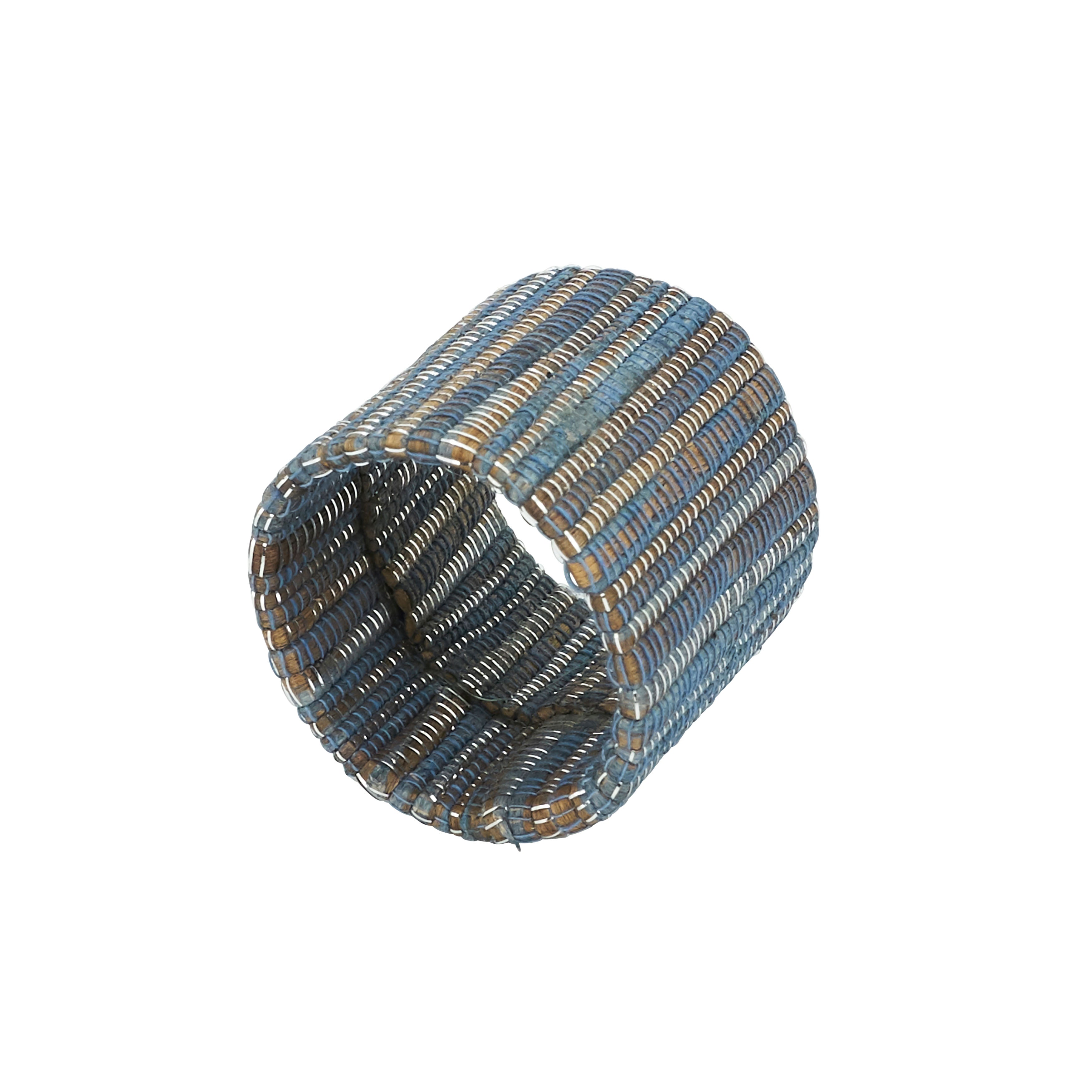 Shimmering Woven Nubby Napkin Ring, Set of 4