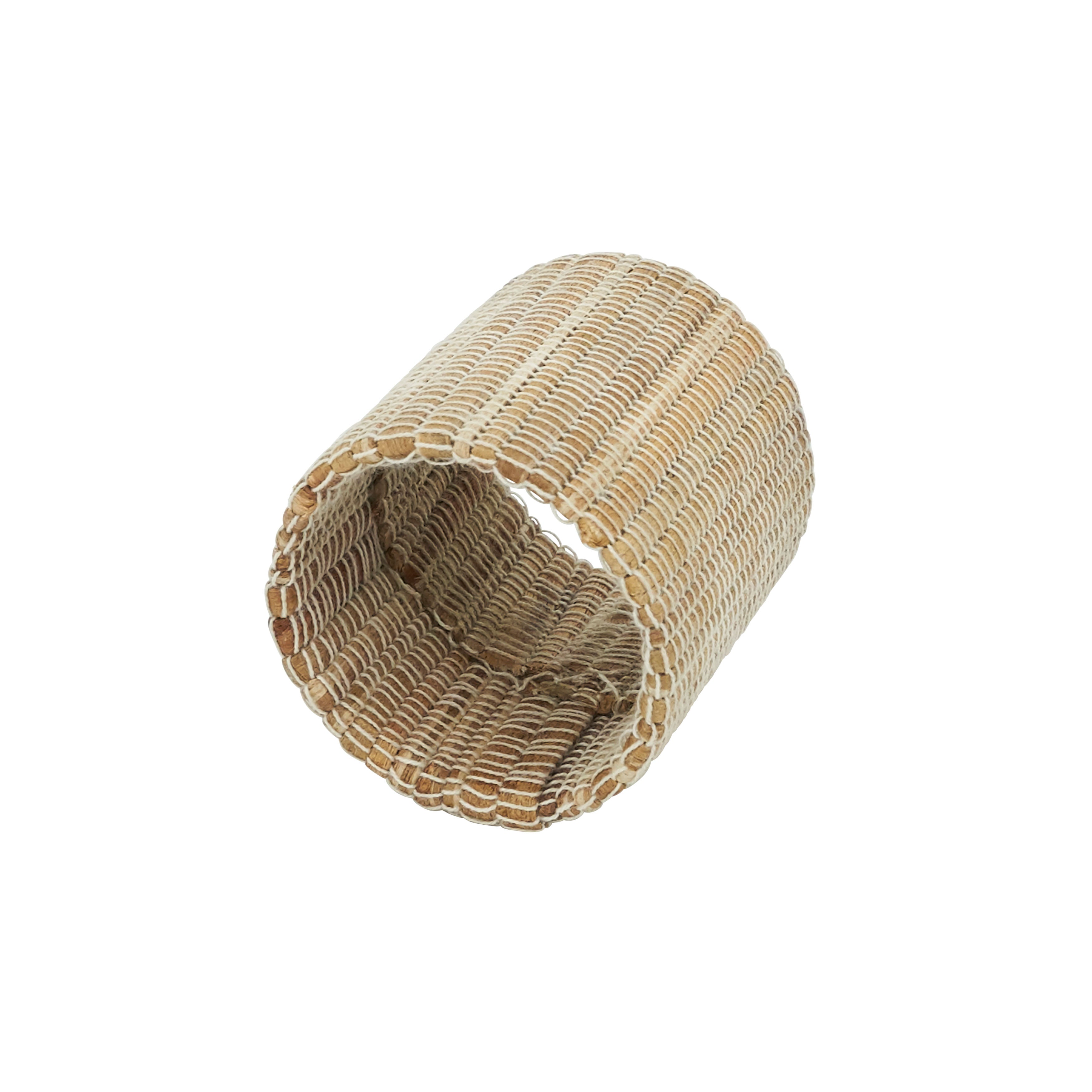 Shimmering Woven Nubby Napkin Ring, Set of 4