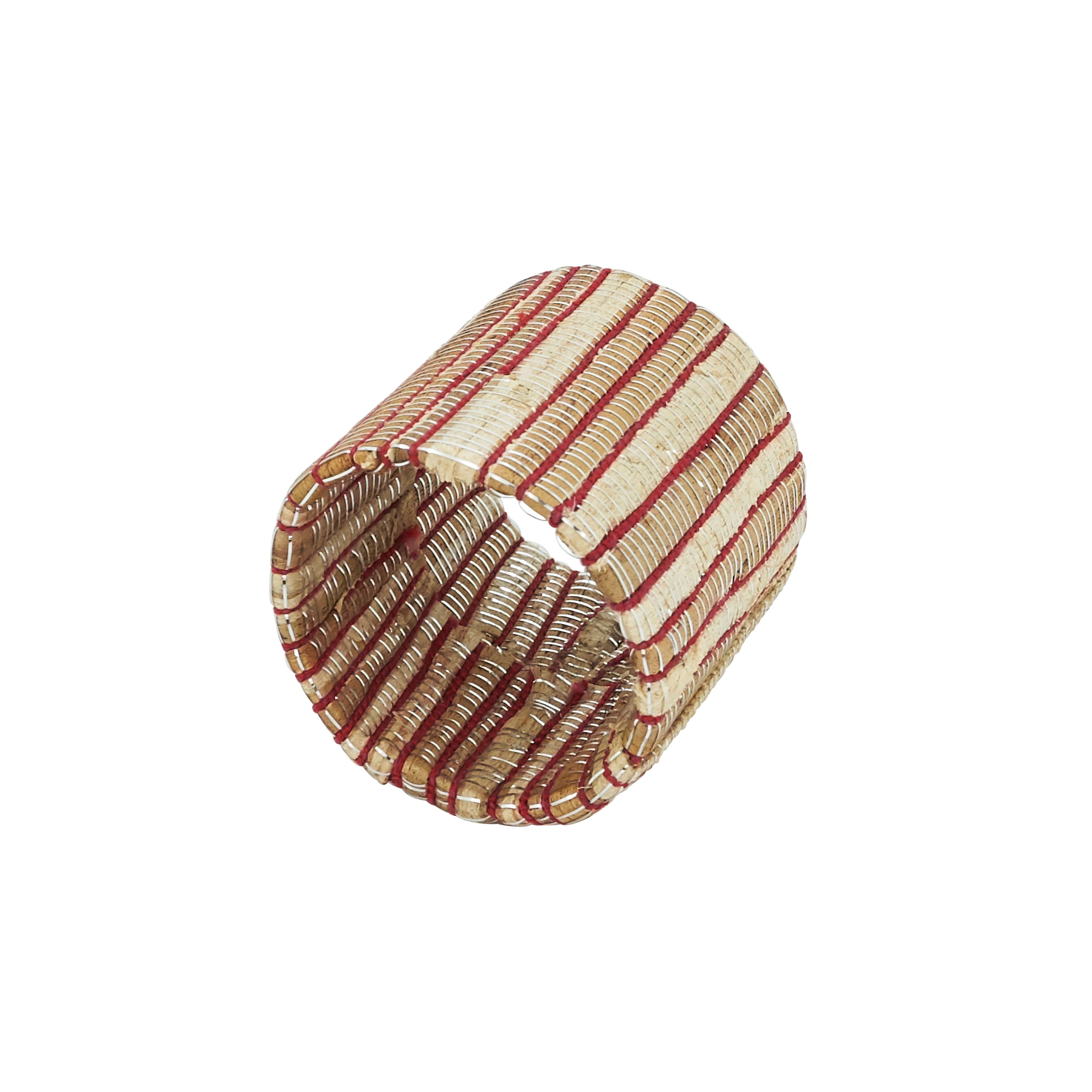 Shimmering Woven Nubby Napkin Ring, Set of 4