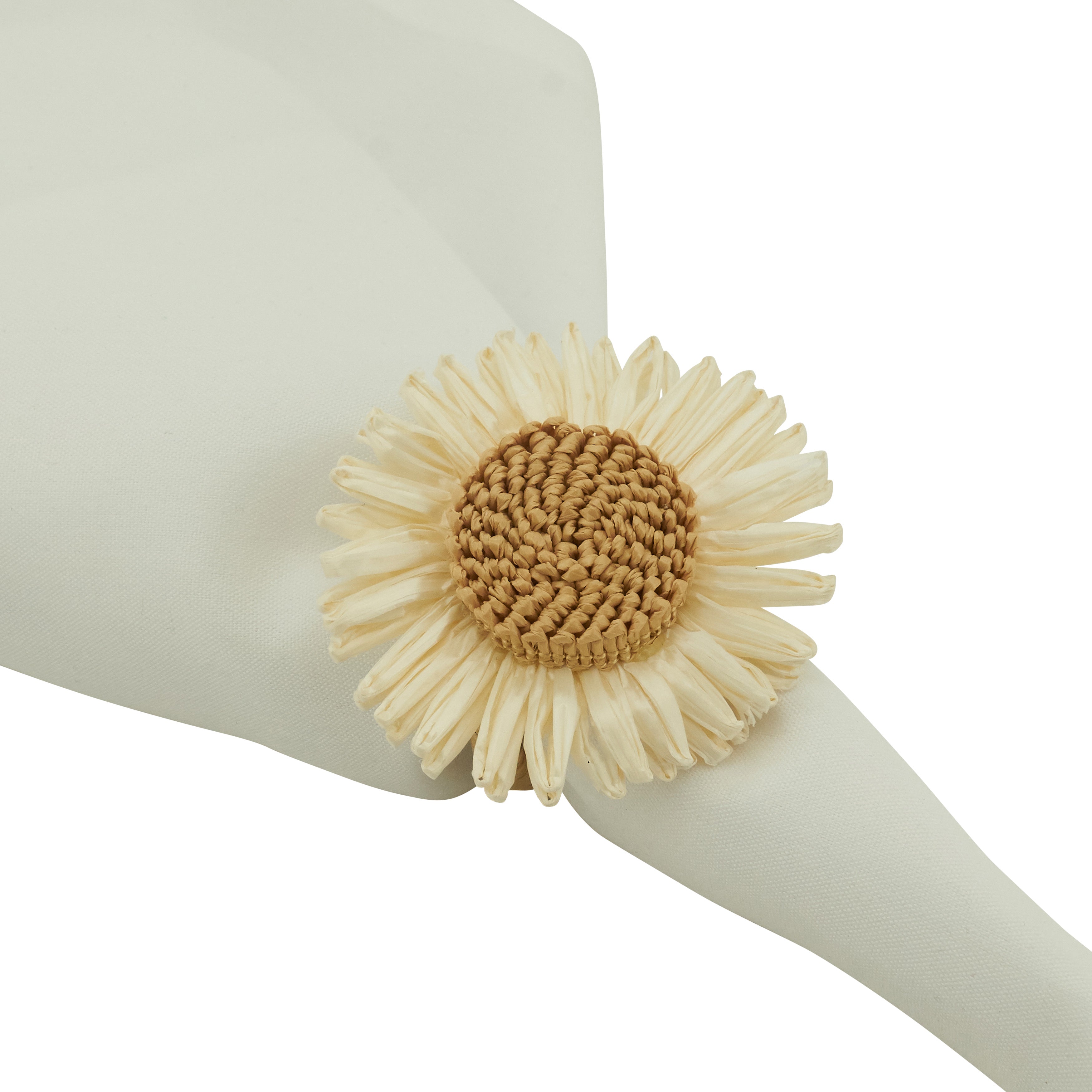 Flower Design Napkin Rings, Set of 4