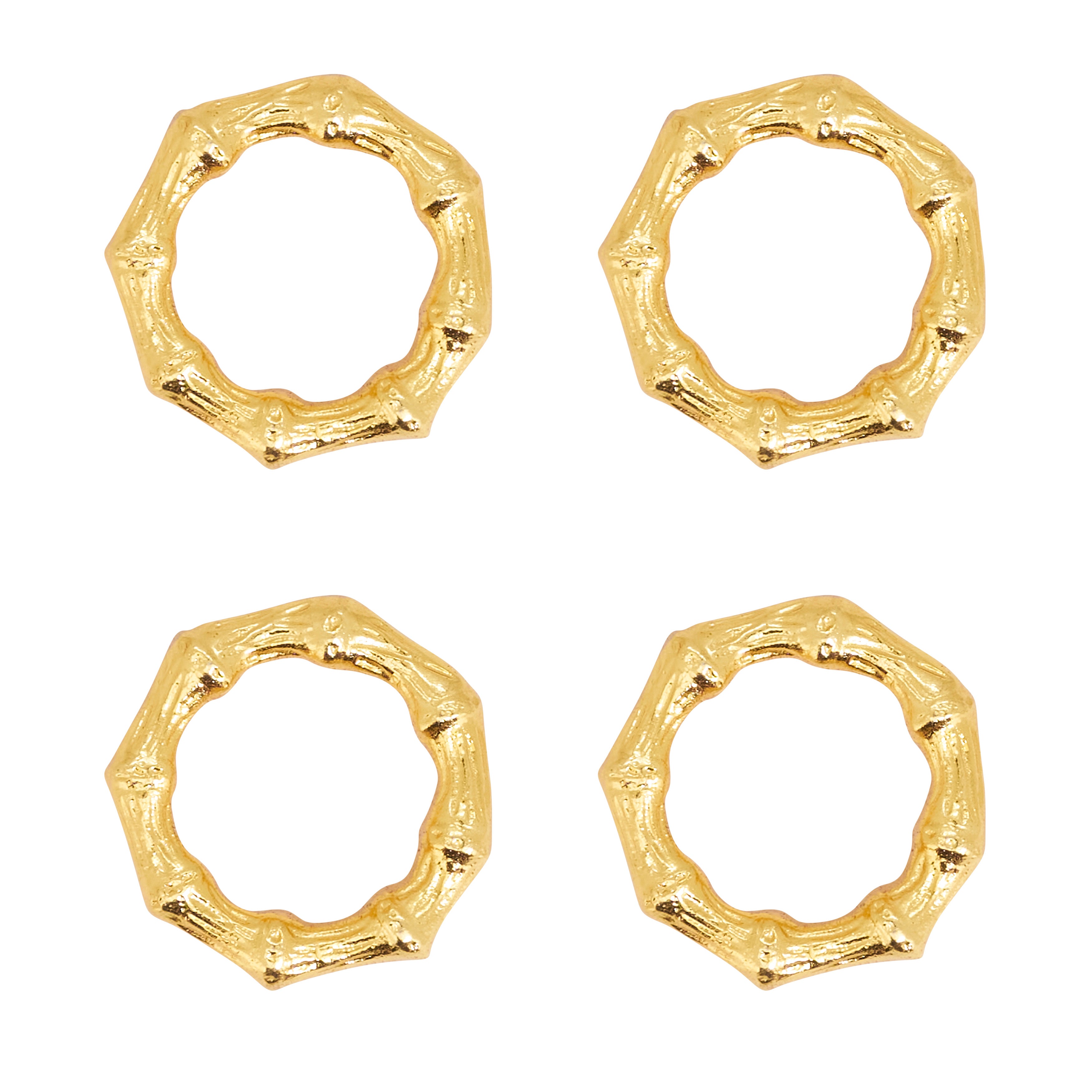 Sleek Aluminum Bamboo Napkin Ring, Set of 4