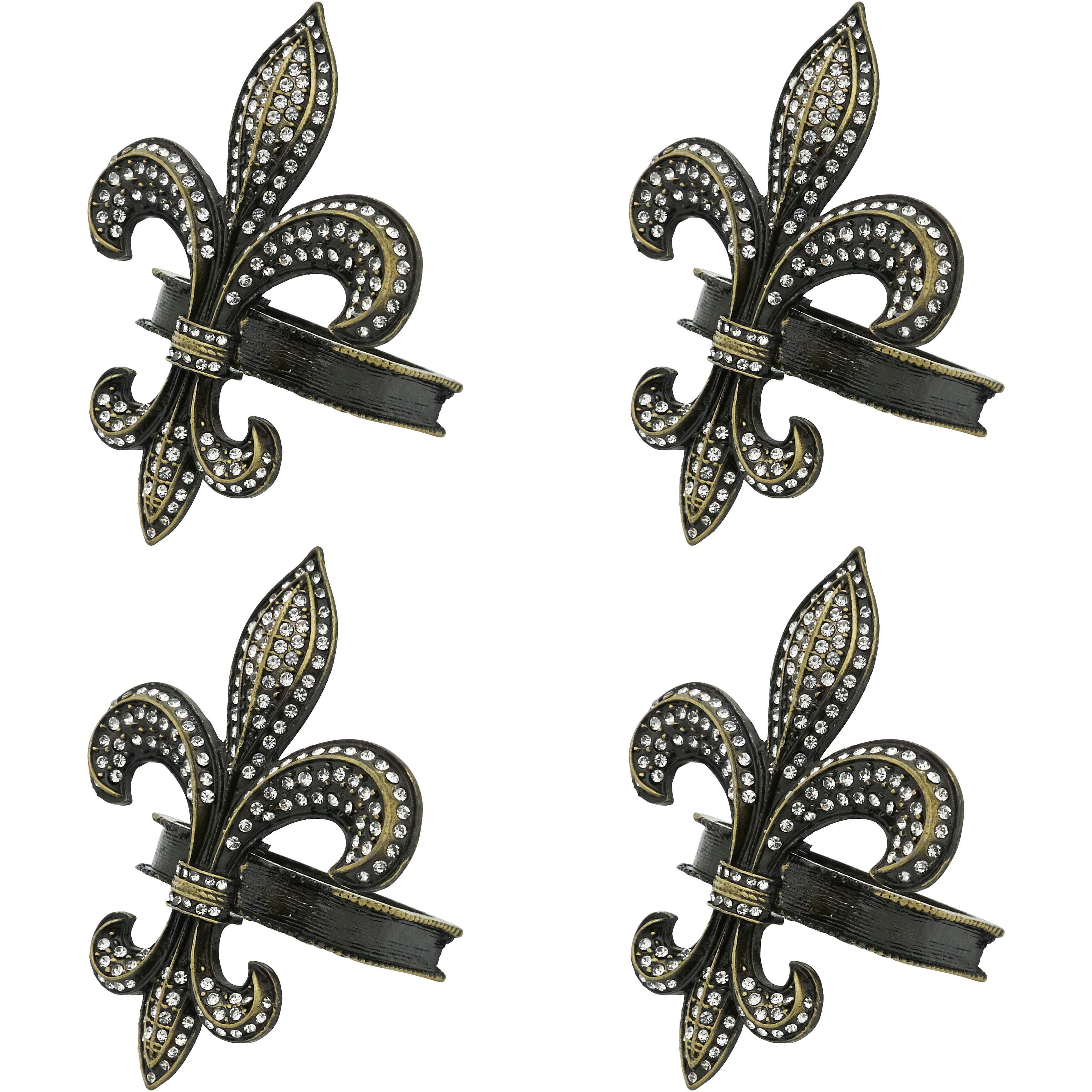 Fleur-de-Lis Napkin Ring, Set of 4