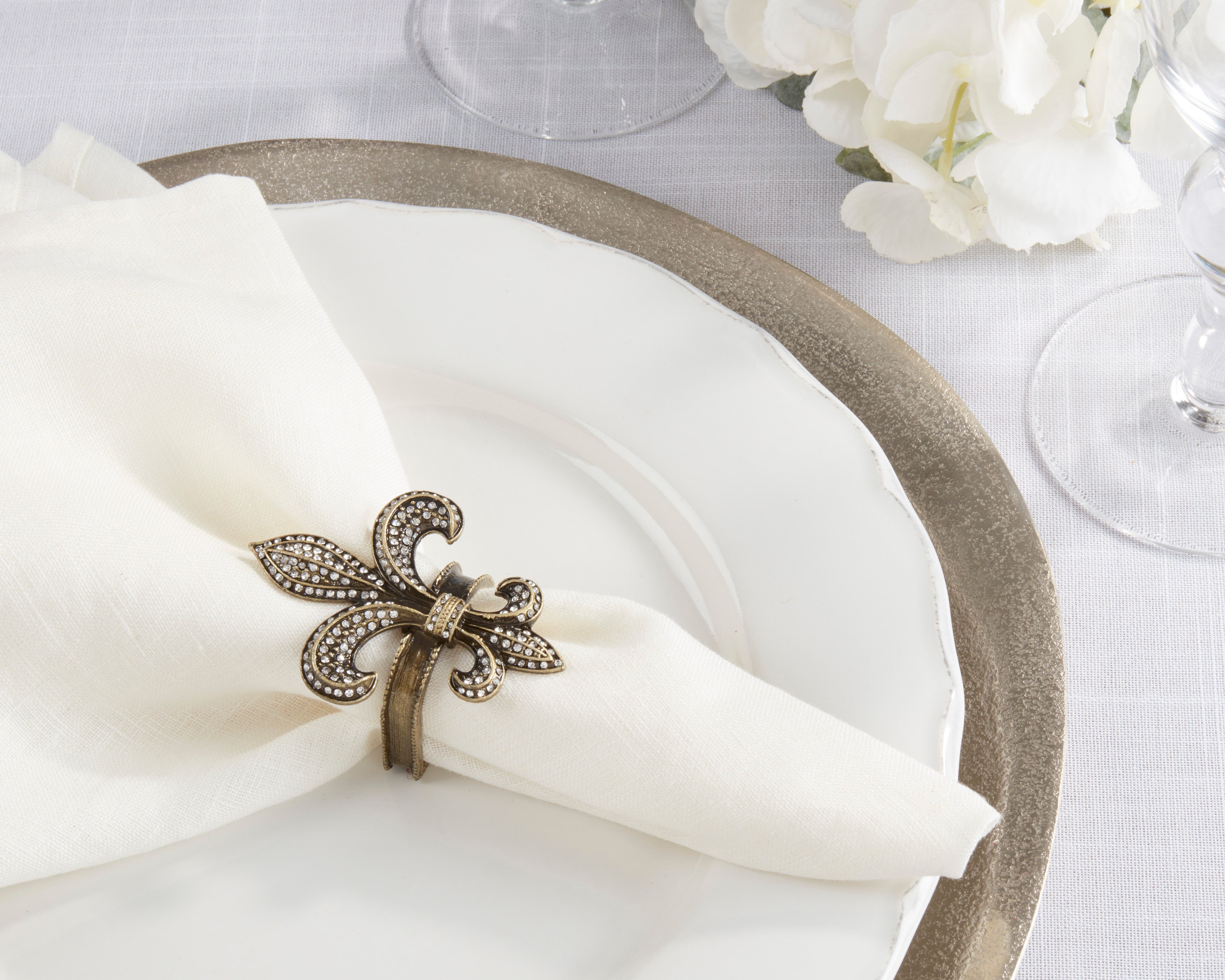 Fleur-de-Lis Napkin Ring, Set of 4