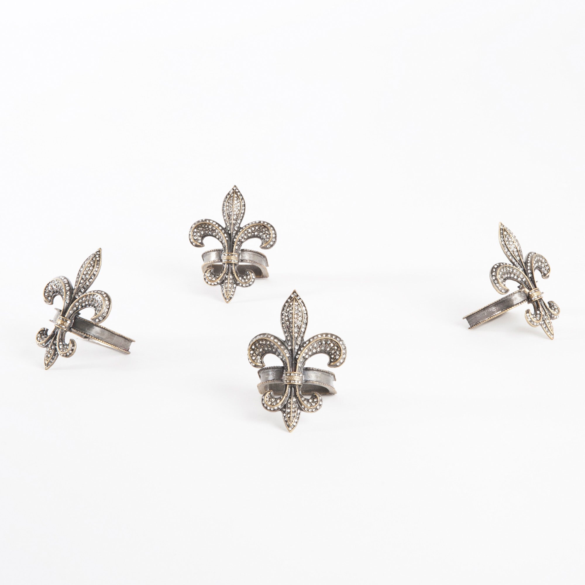 Fleur-de-Lis Napkin Ring, Set of 4