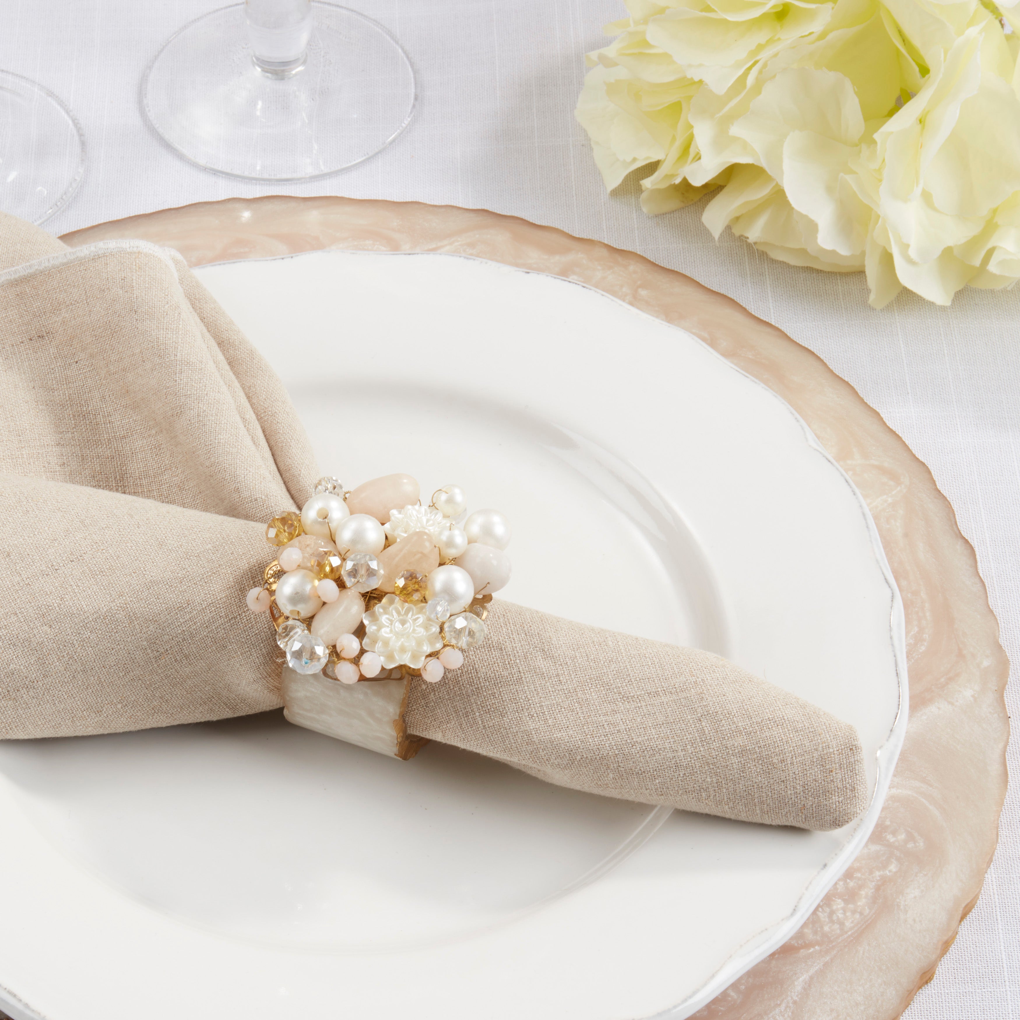 Beaded Radiance Resin Napkin Ring, Set of 4