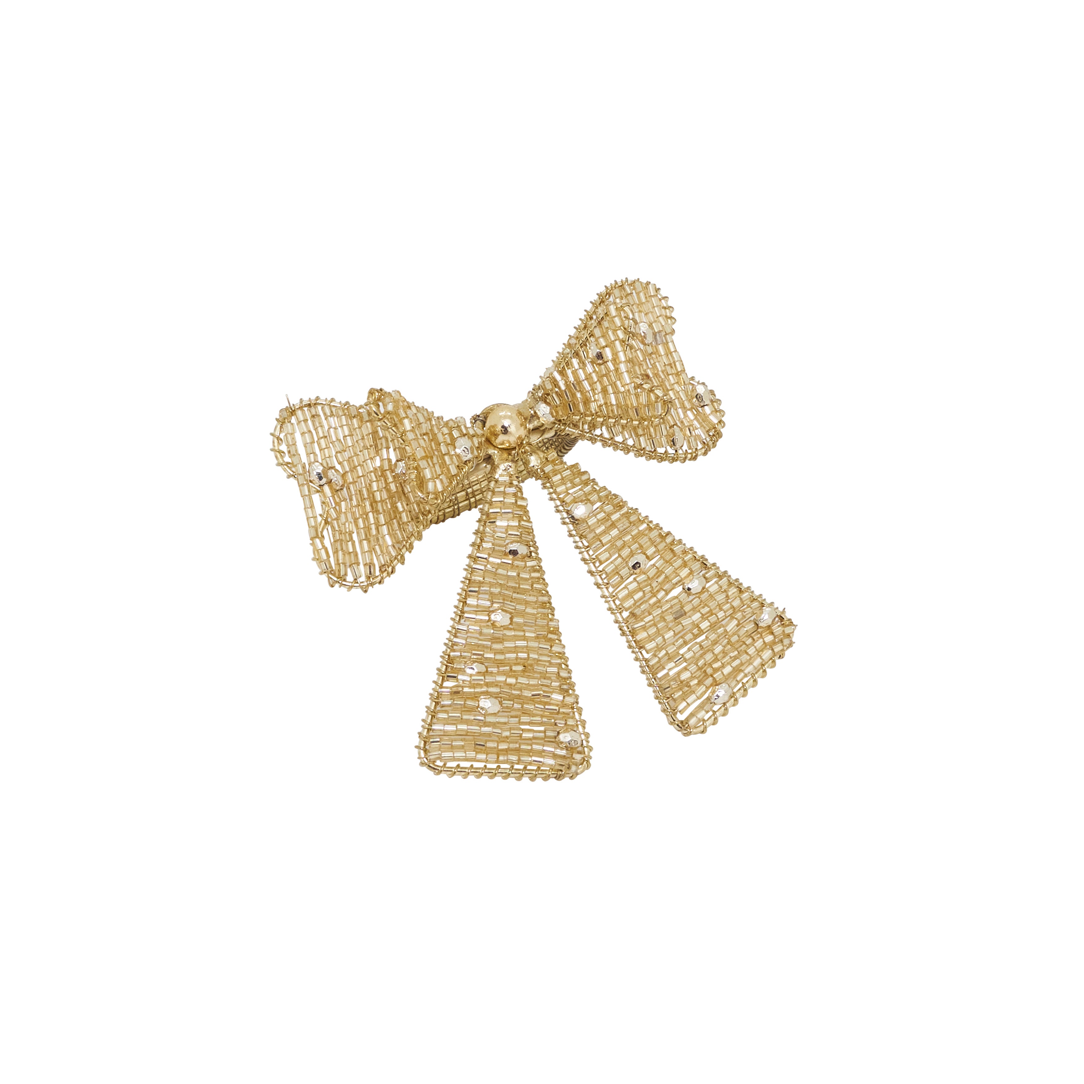 Beaded Bow Napkin Ring, Set of 4