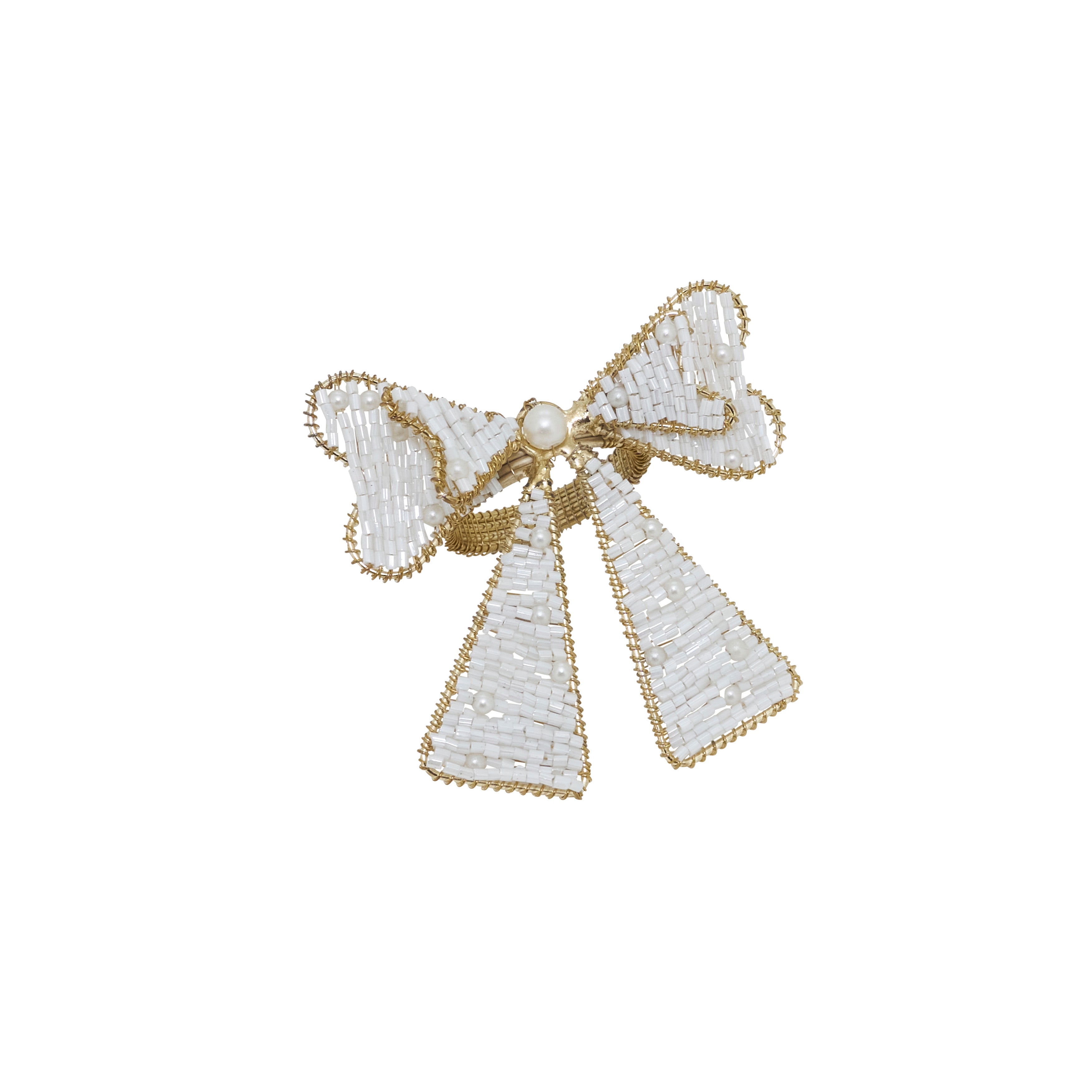 Beaded Bow Napkin Ring, Set of 4