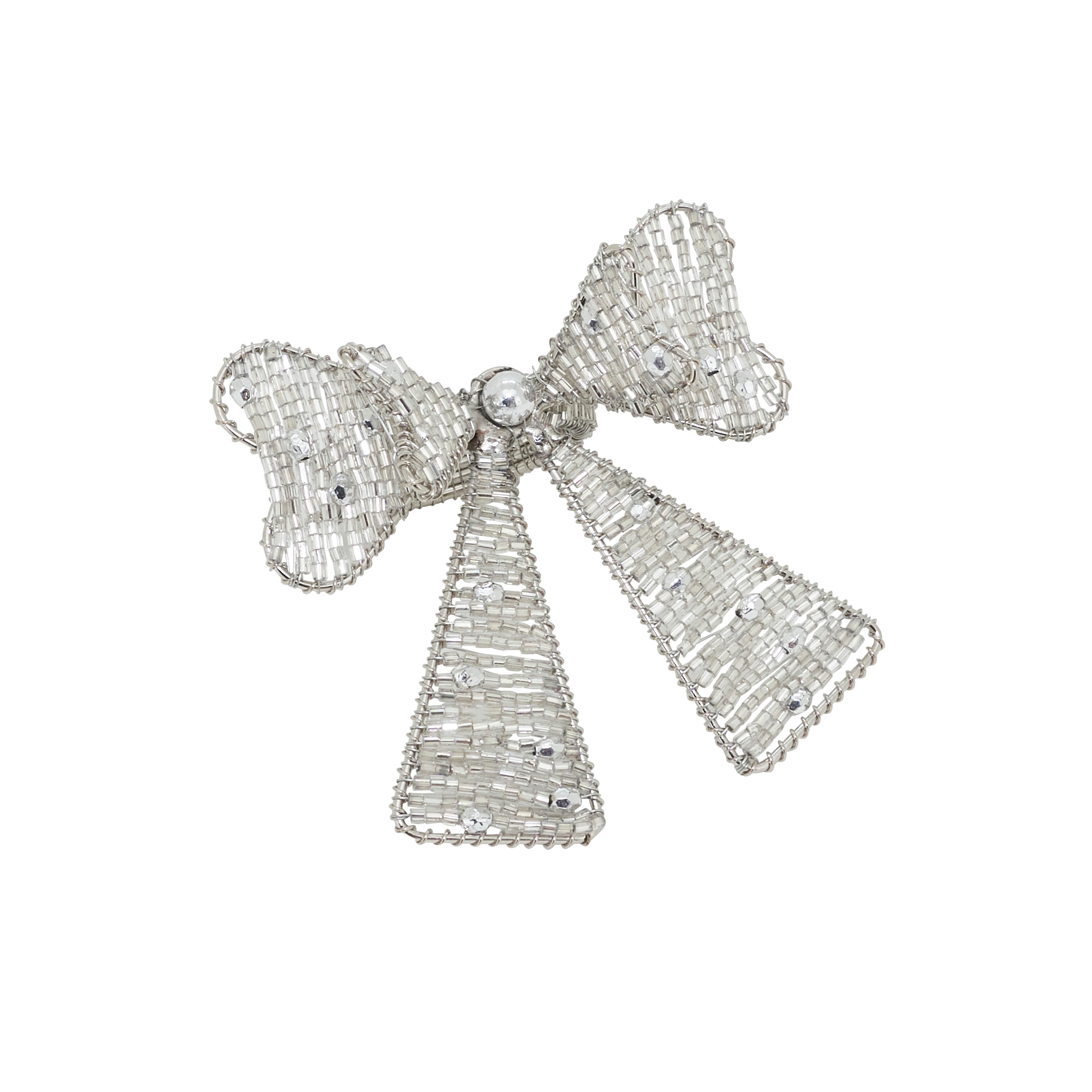 Beaded Bow Napkin Ring, Set of 4