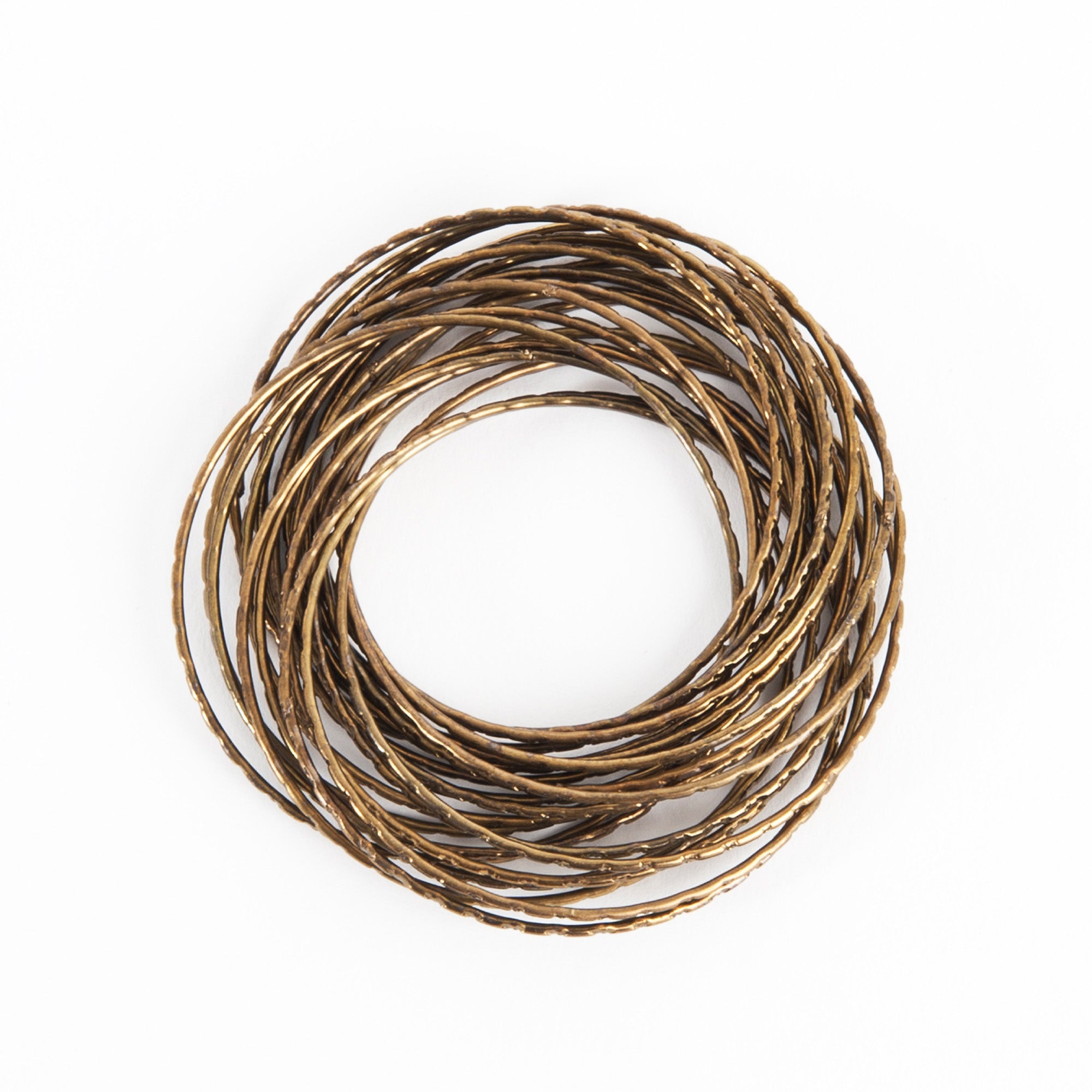 Gold Shimmer Bangle Design Metal Napkin Ring, Set of 4