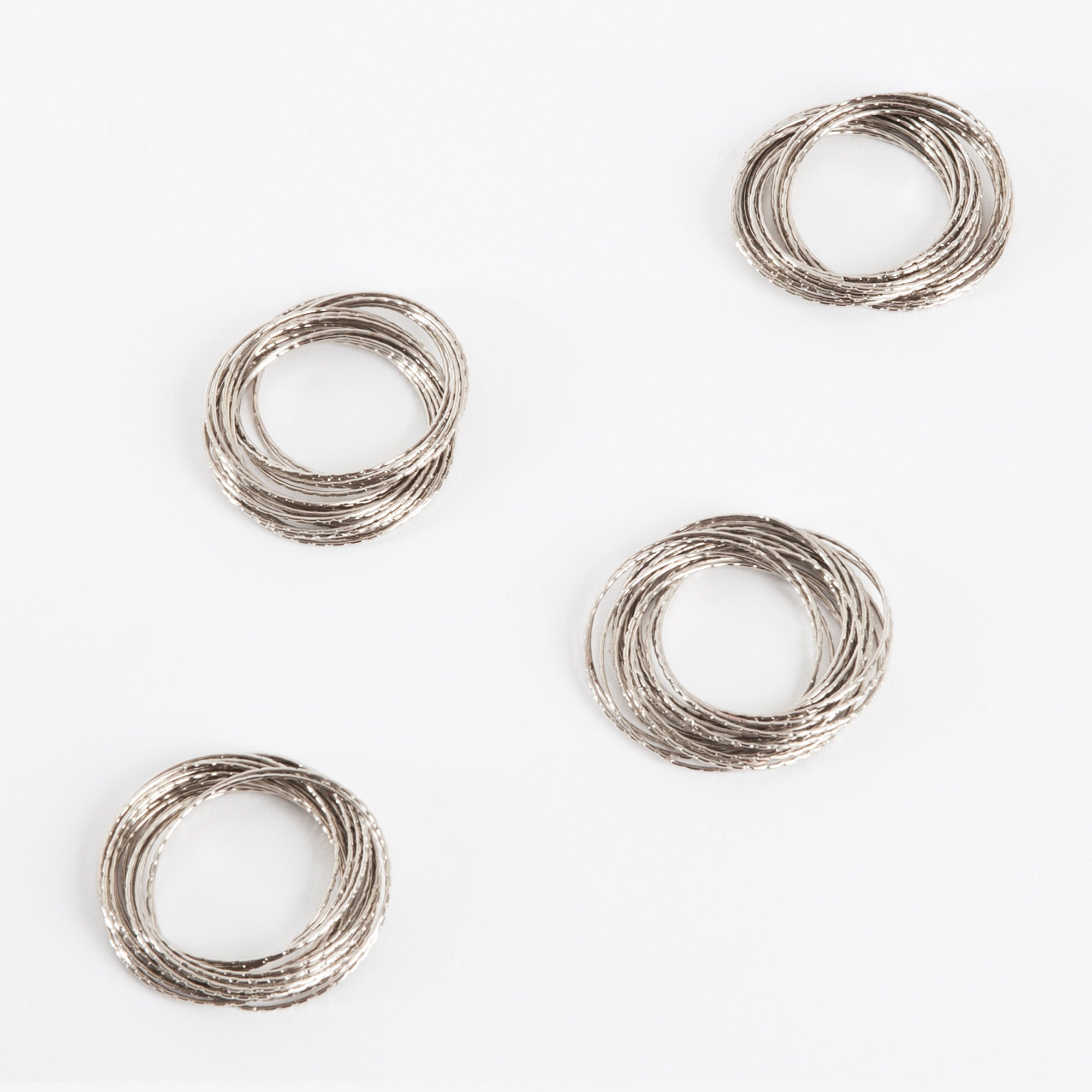 Gold Shimmer Bangle Design Metal Napkin Ring, Set of 4