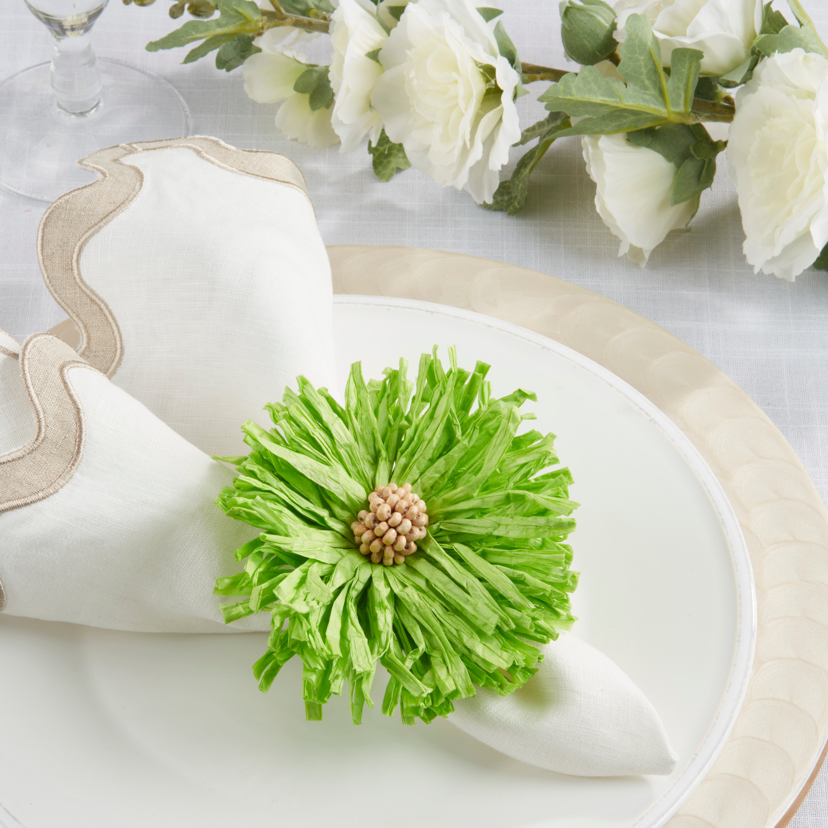 Raffia Charm Napkin Ring, Set of 4