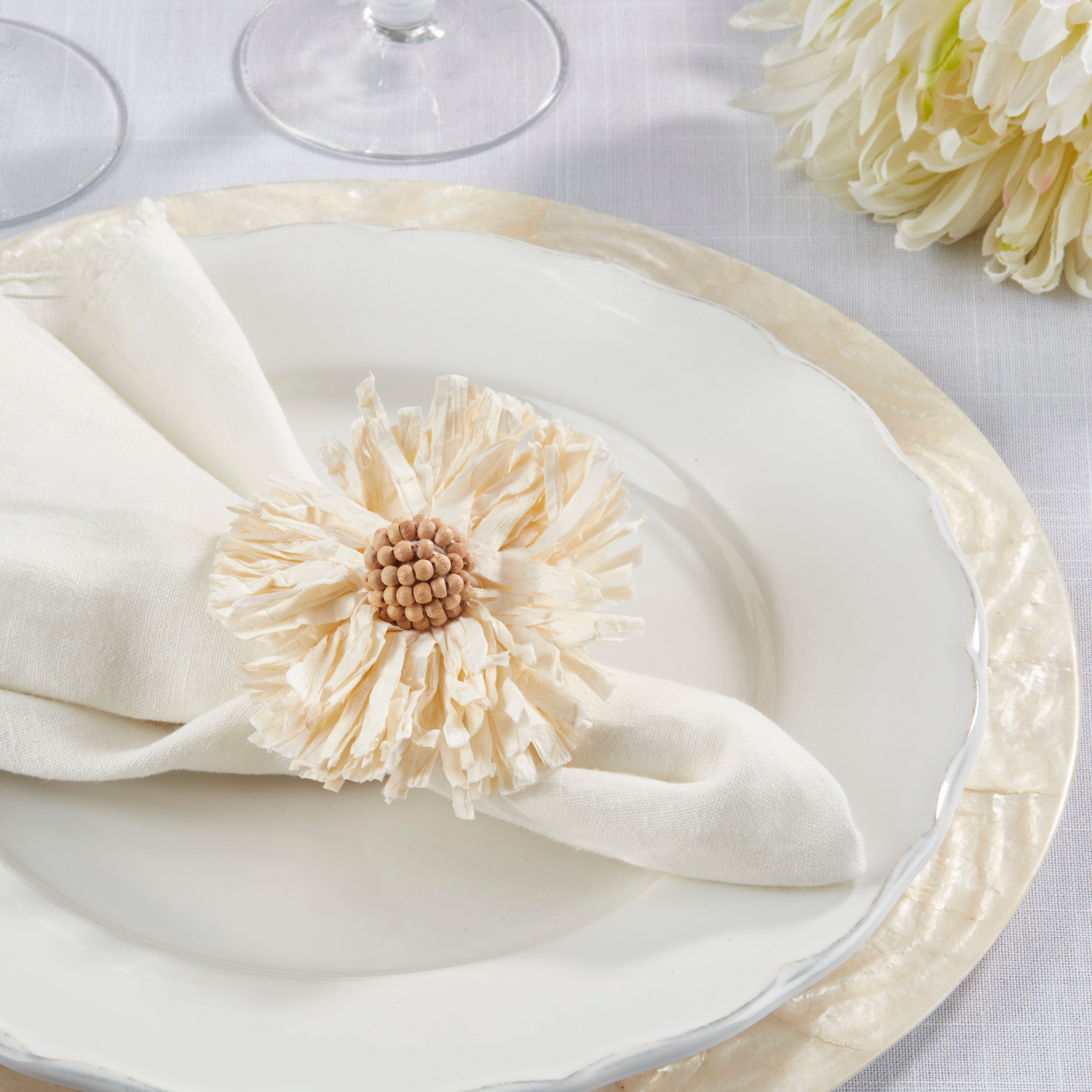 Raffia Charm Napkin Ring, Set of 4