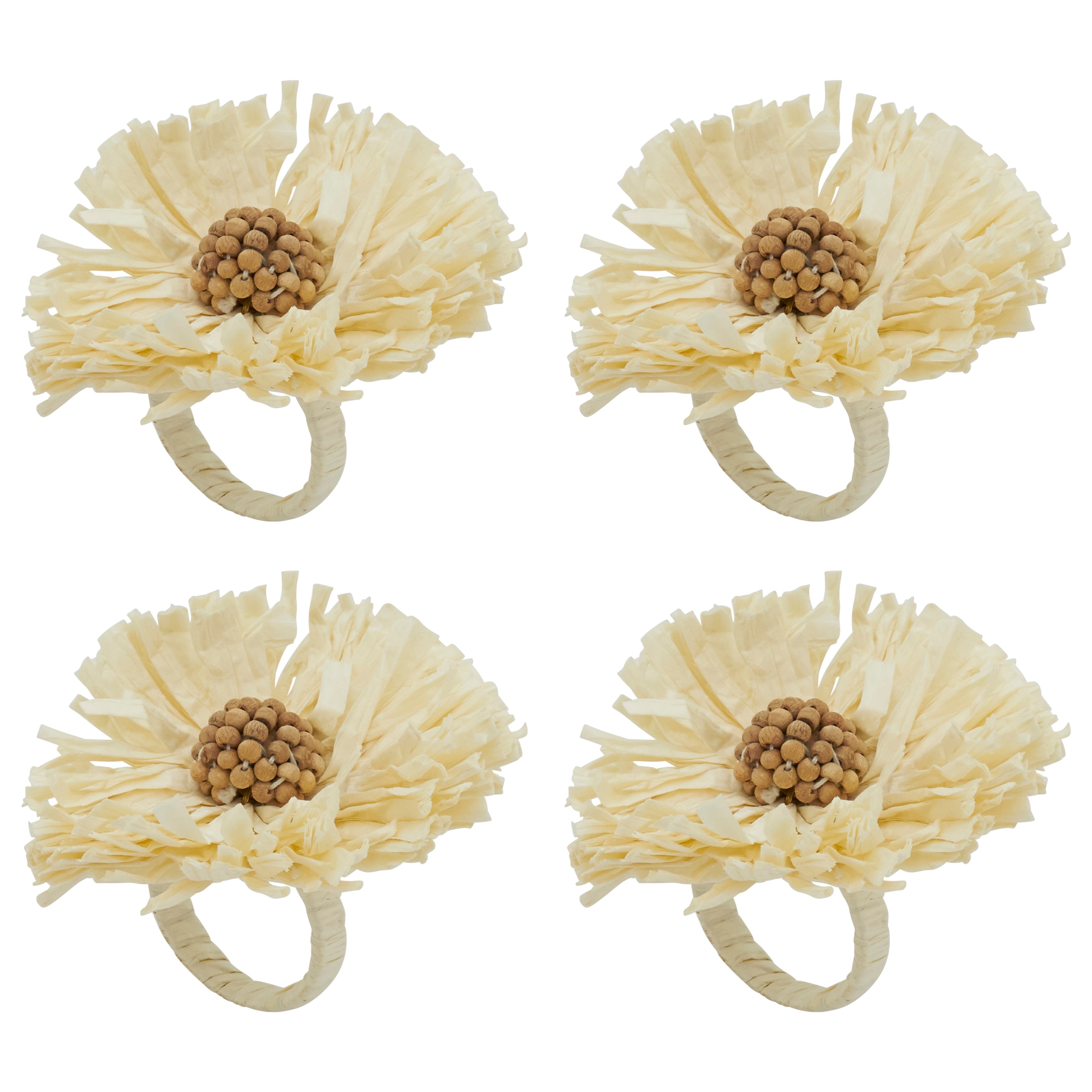 Raffia Charm Napkin Ring, Set of 4