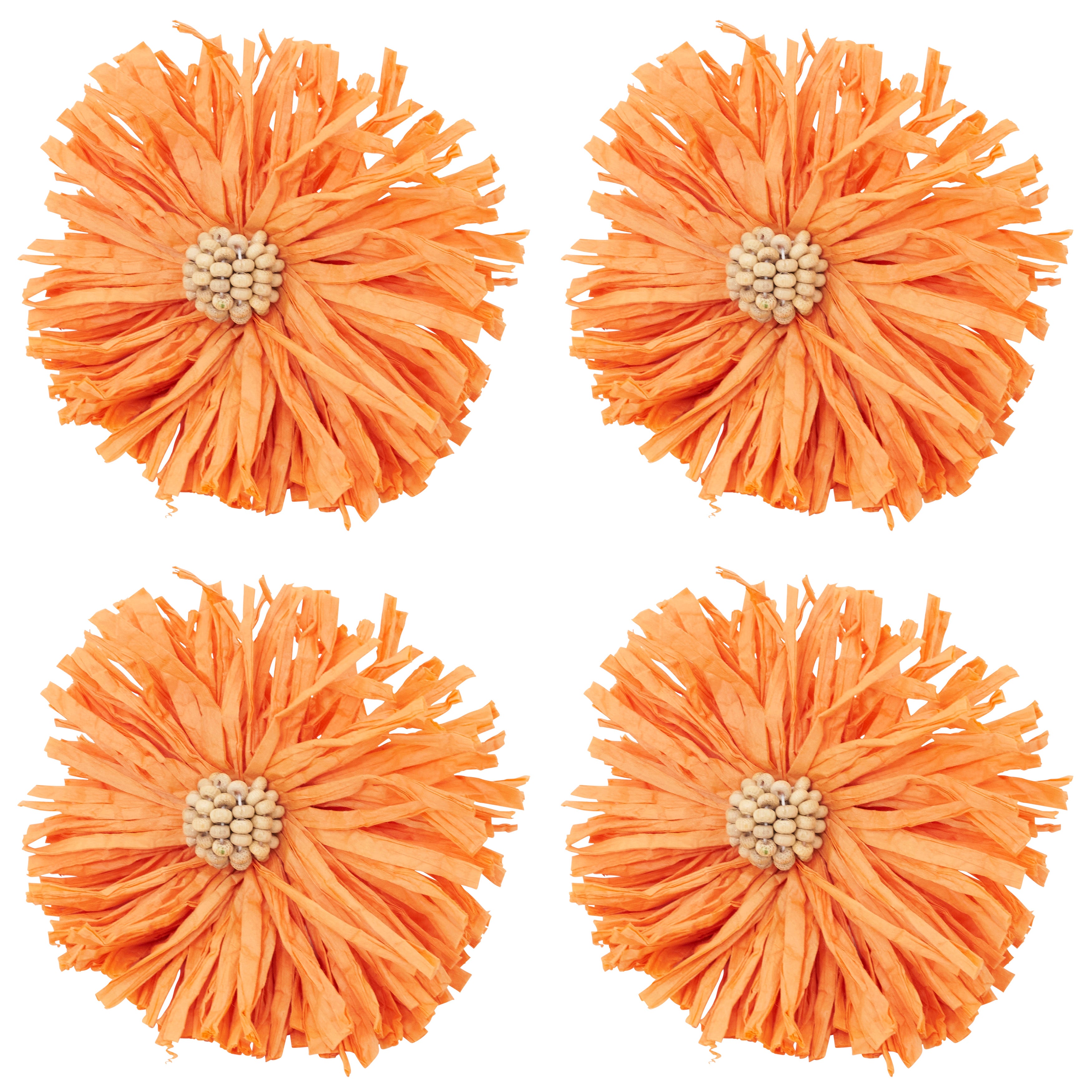 Raffia Charm Napkin Ring, Set of 4