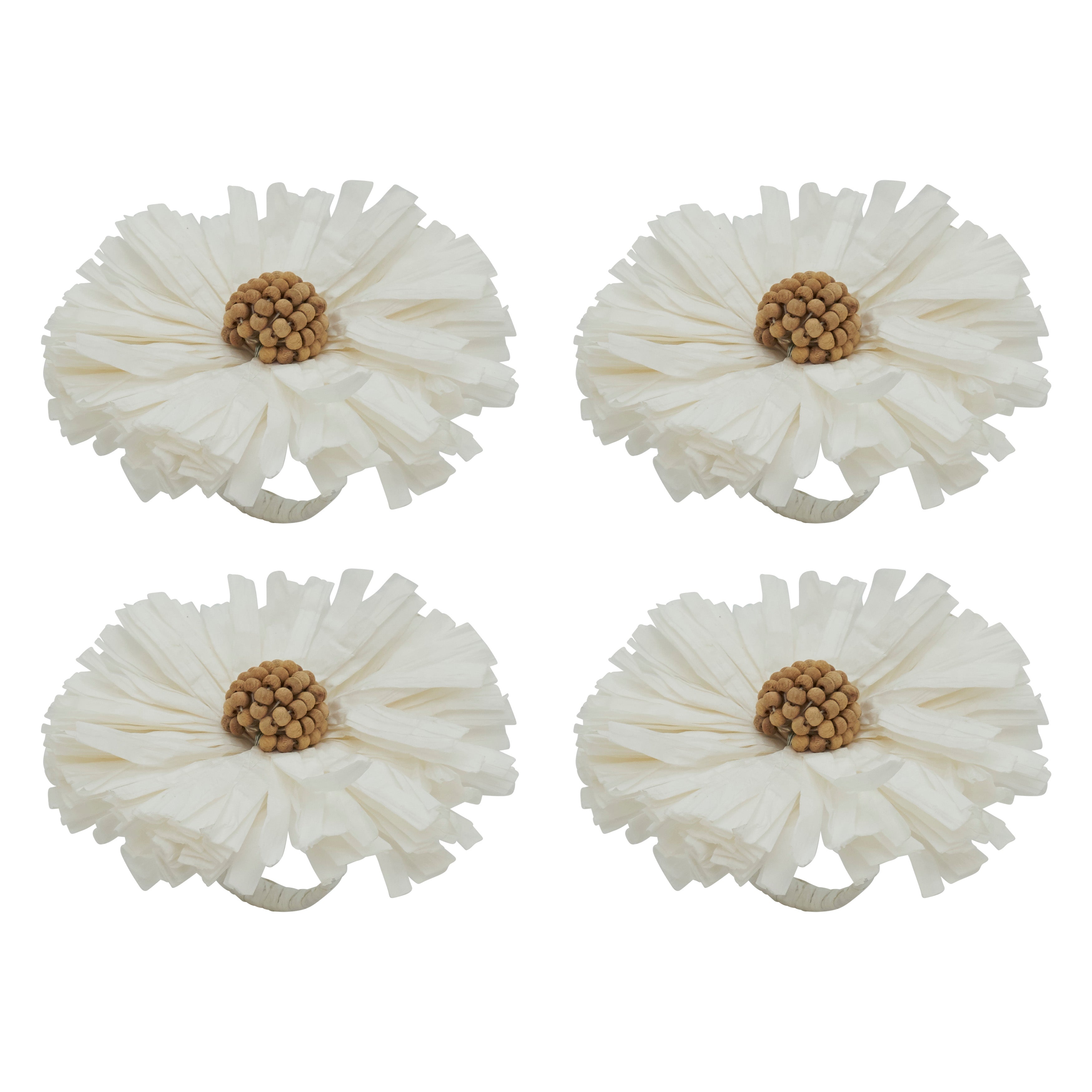 Raffia Charm Napkin Ring, Set of 4