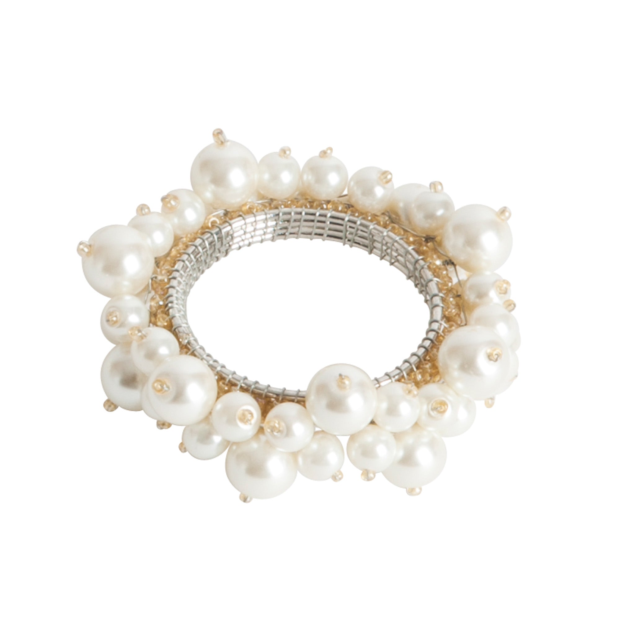 Faux Pearl Napkin Ring, Set of 4