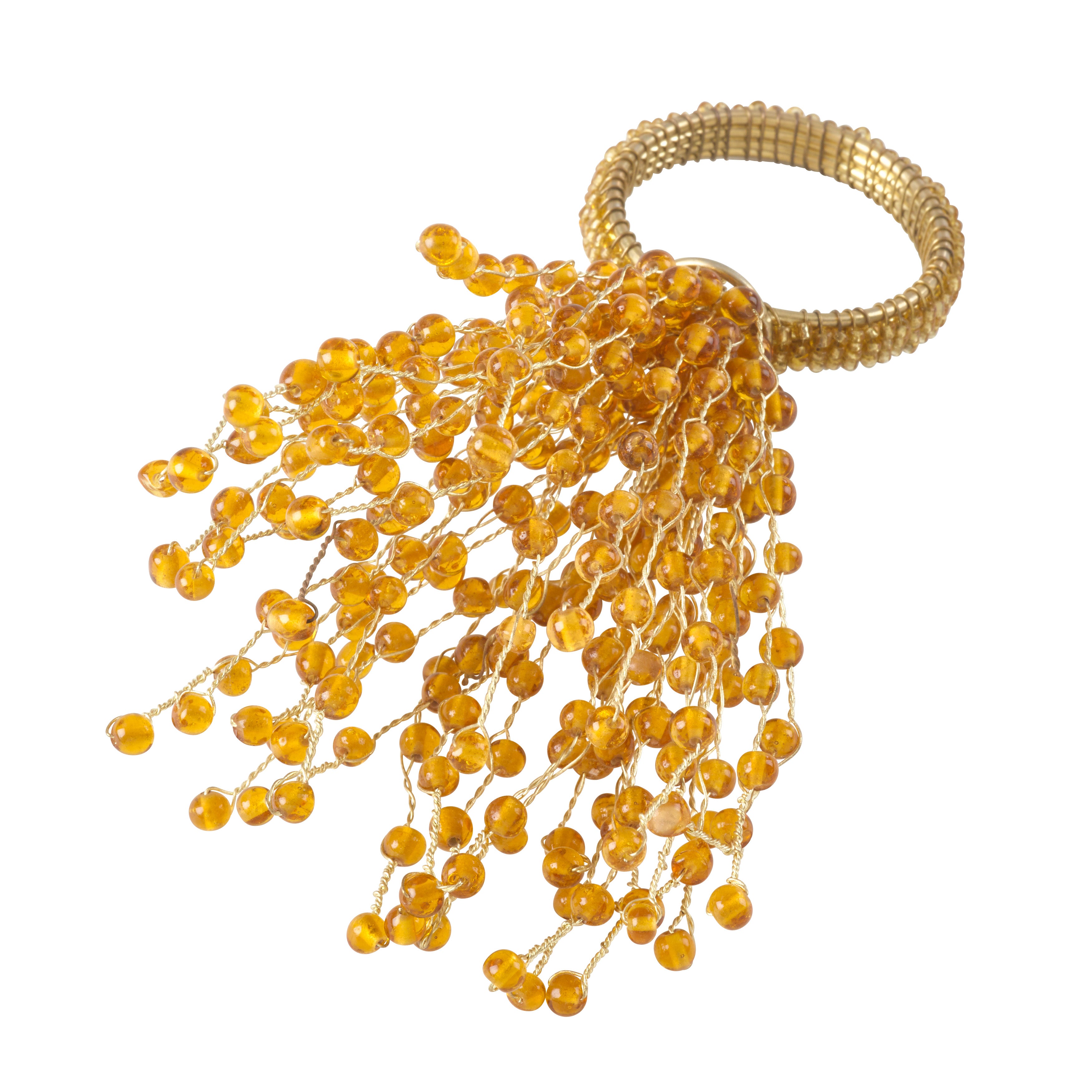 Beaded Burst Design Napkin Rings, Set of 4