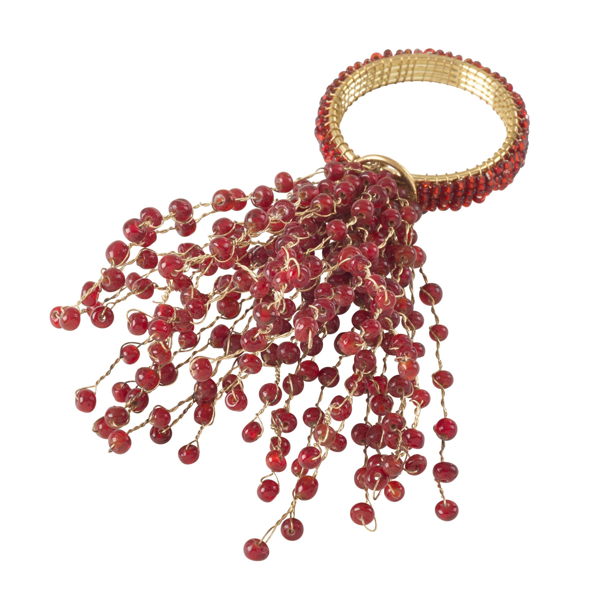 Beaded Burst Design Napkin Rings, Set of 4