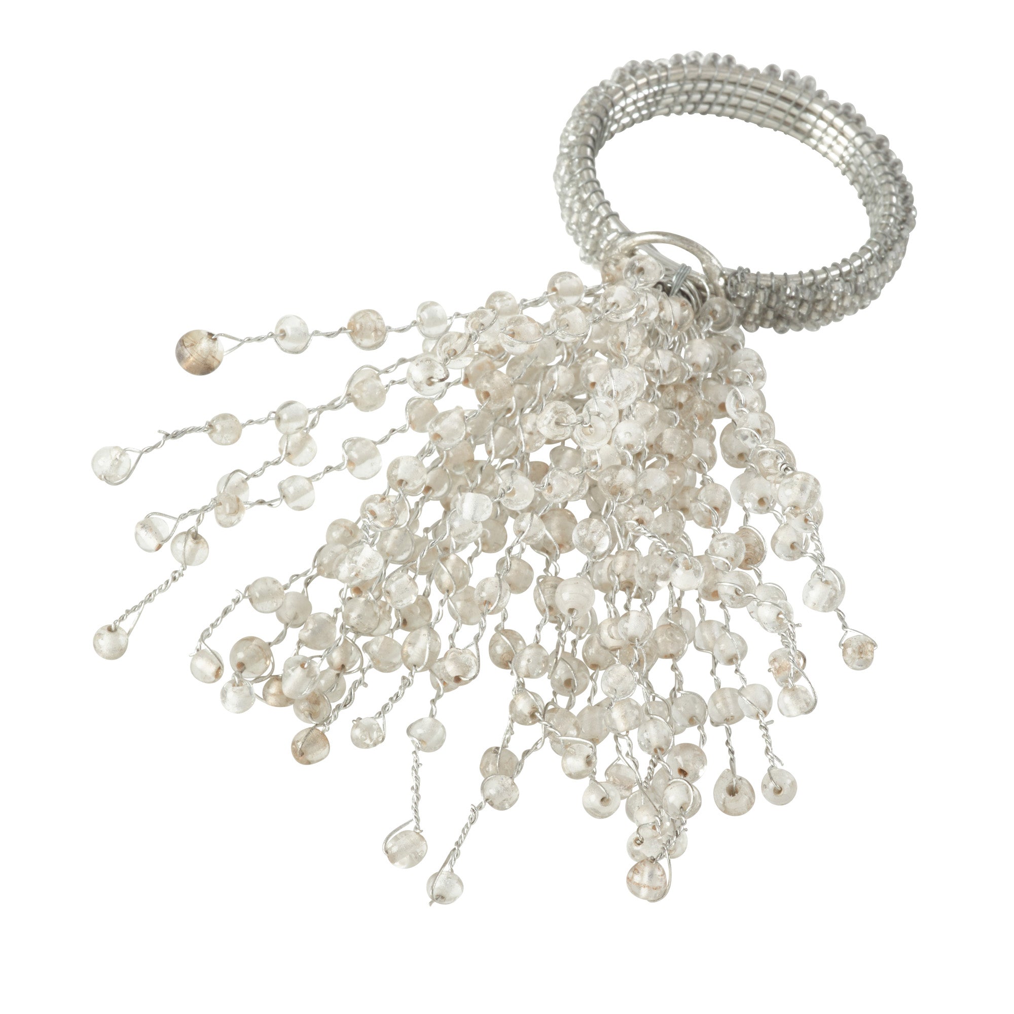Beaded Burst Design Napkin Rings, Set of 4