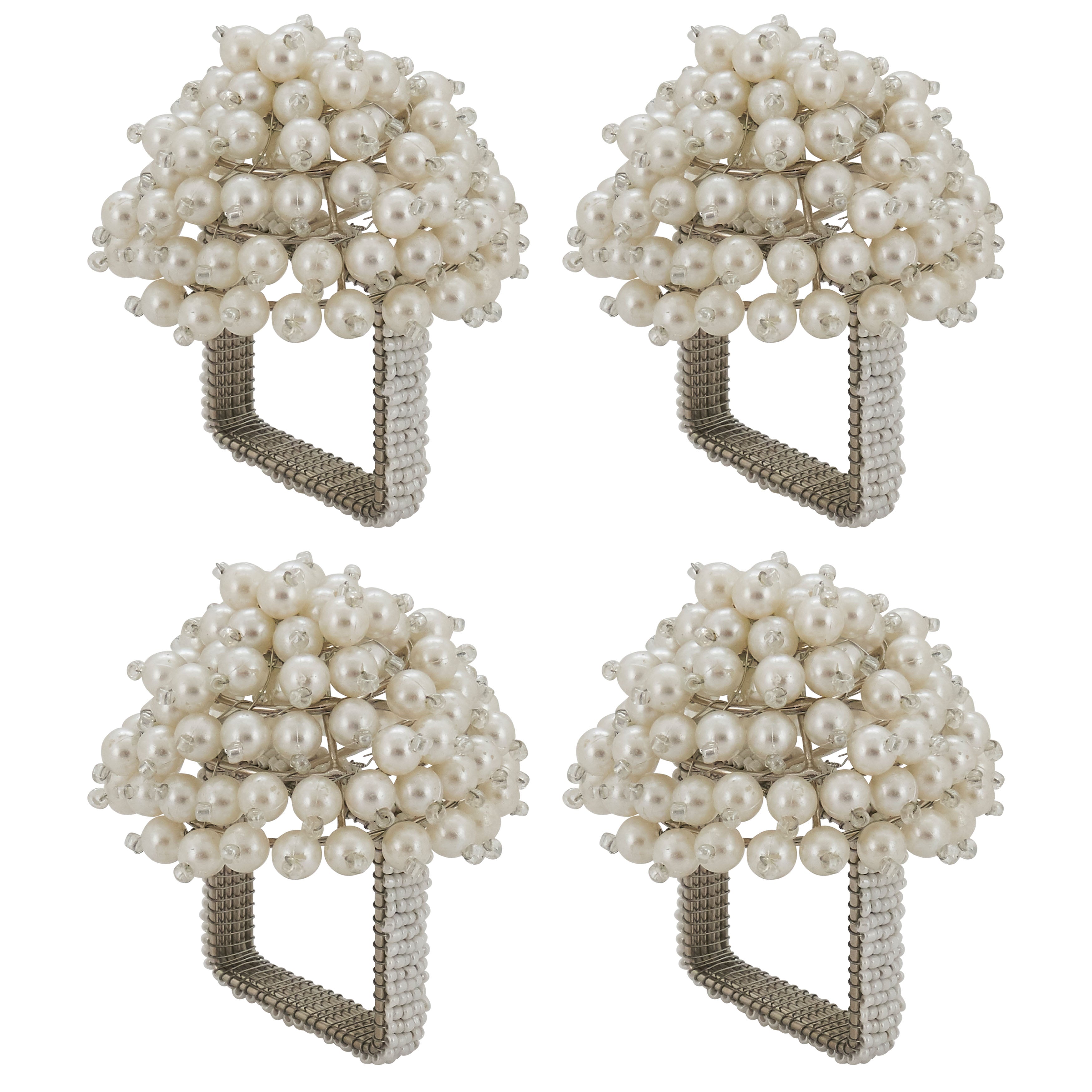 Pearl Dome Napkin Ring, Set of 4