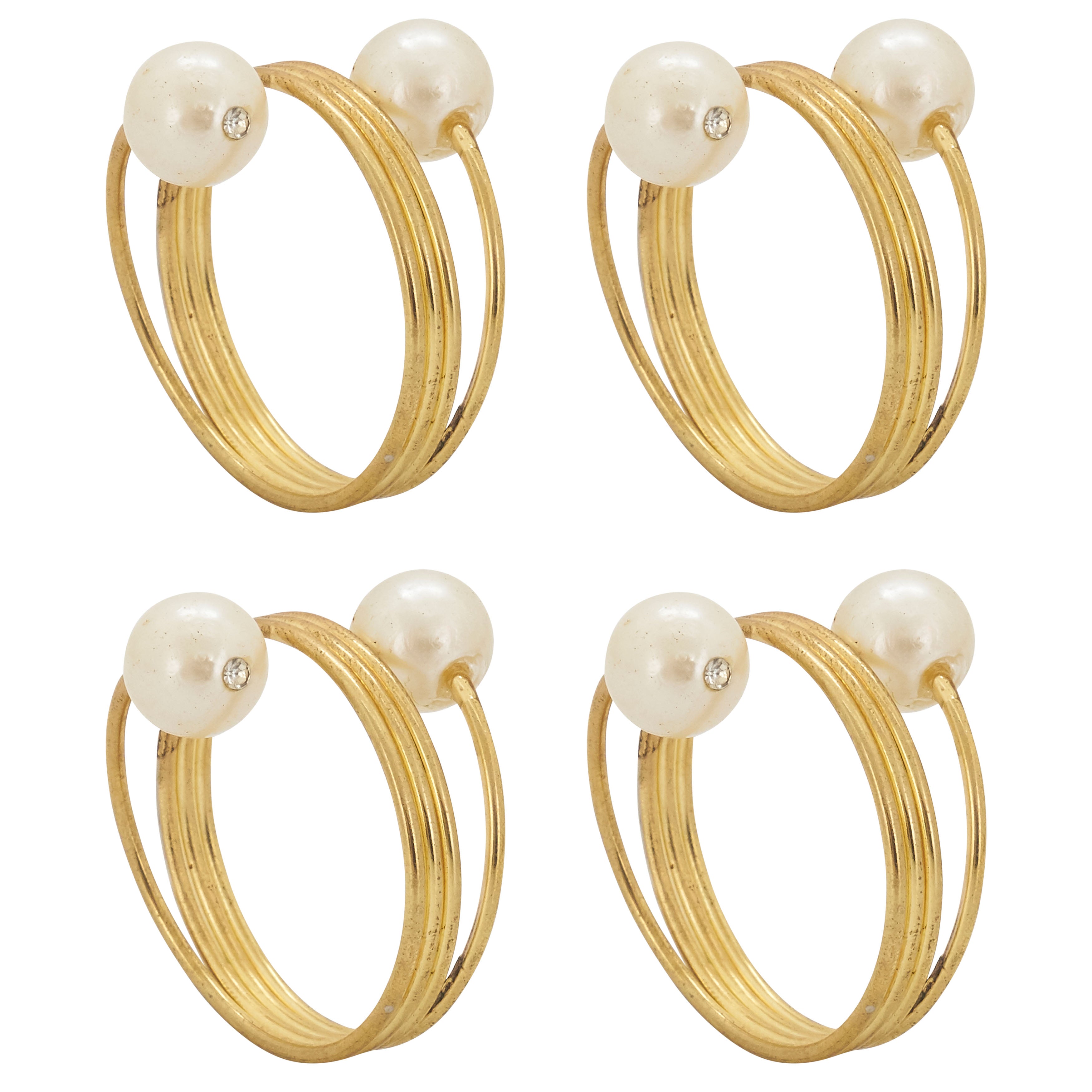 Double Pearl Napkin Ring, Set of 4