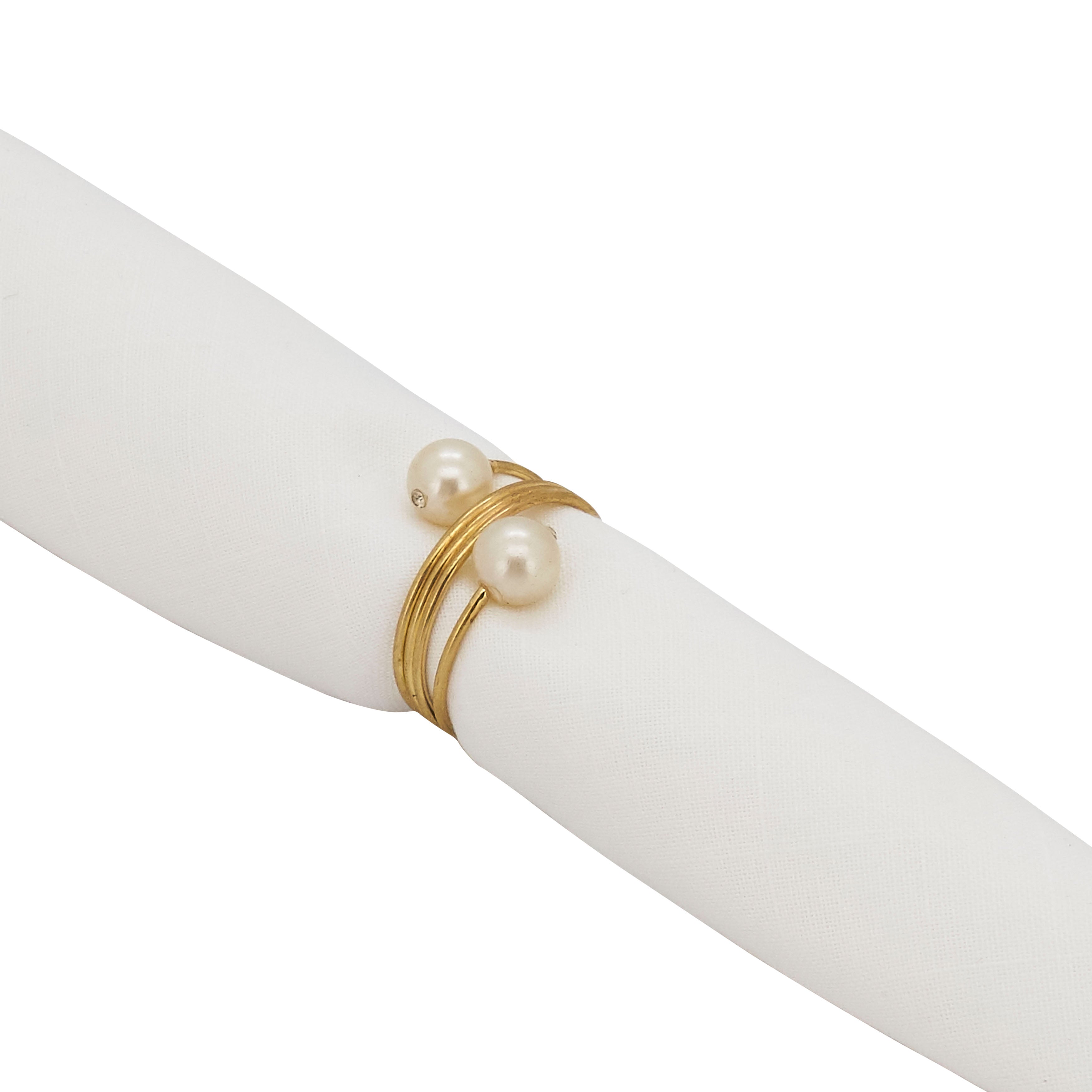 Double Pearl Napkin Ring, Set of 4