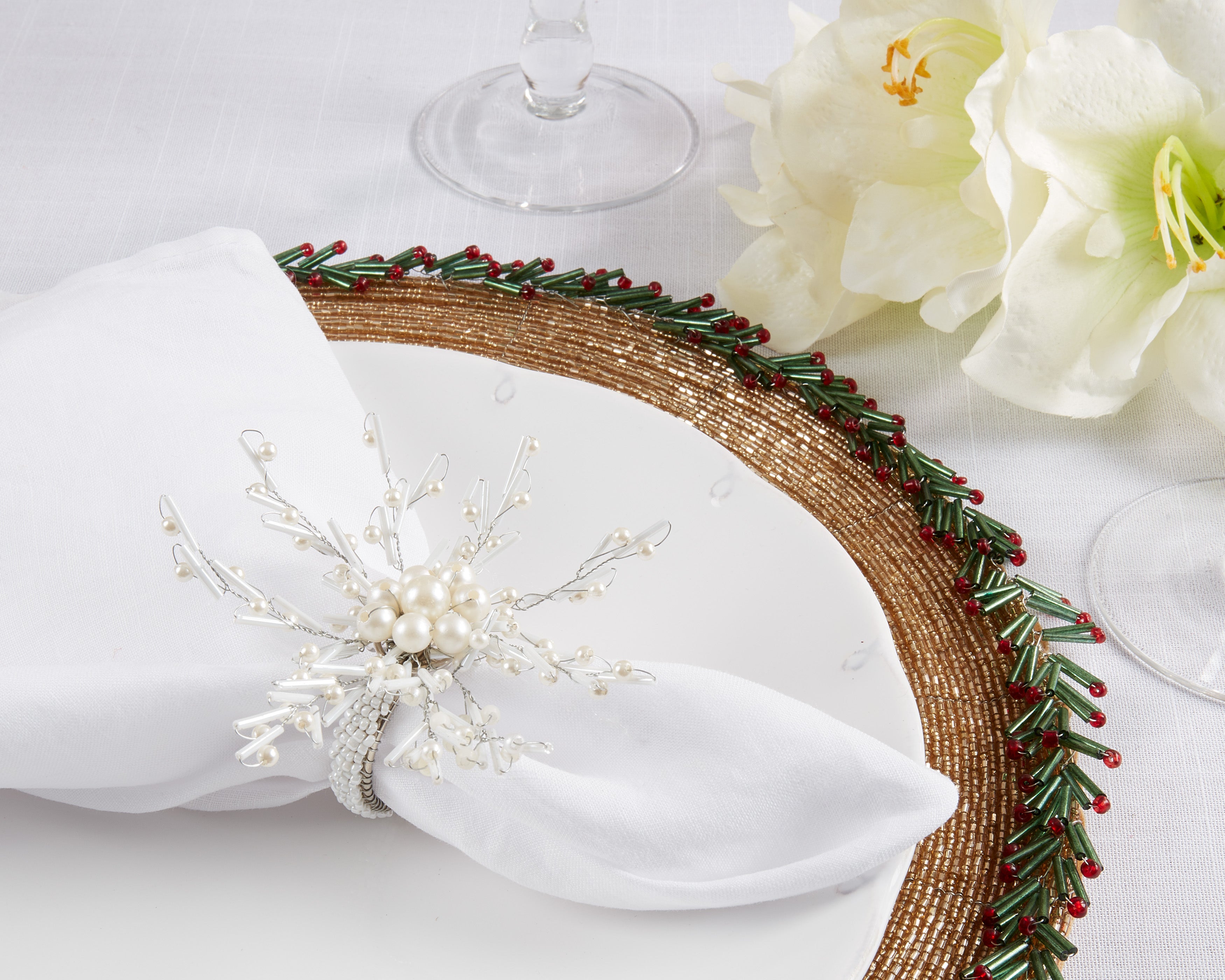 Glittering Glam Napkin Ring, Set of 4