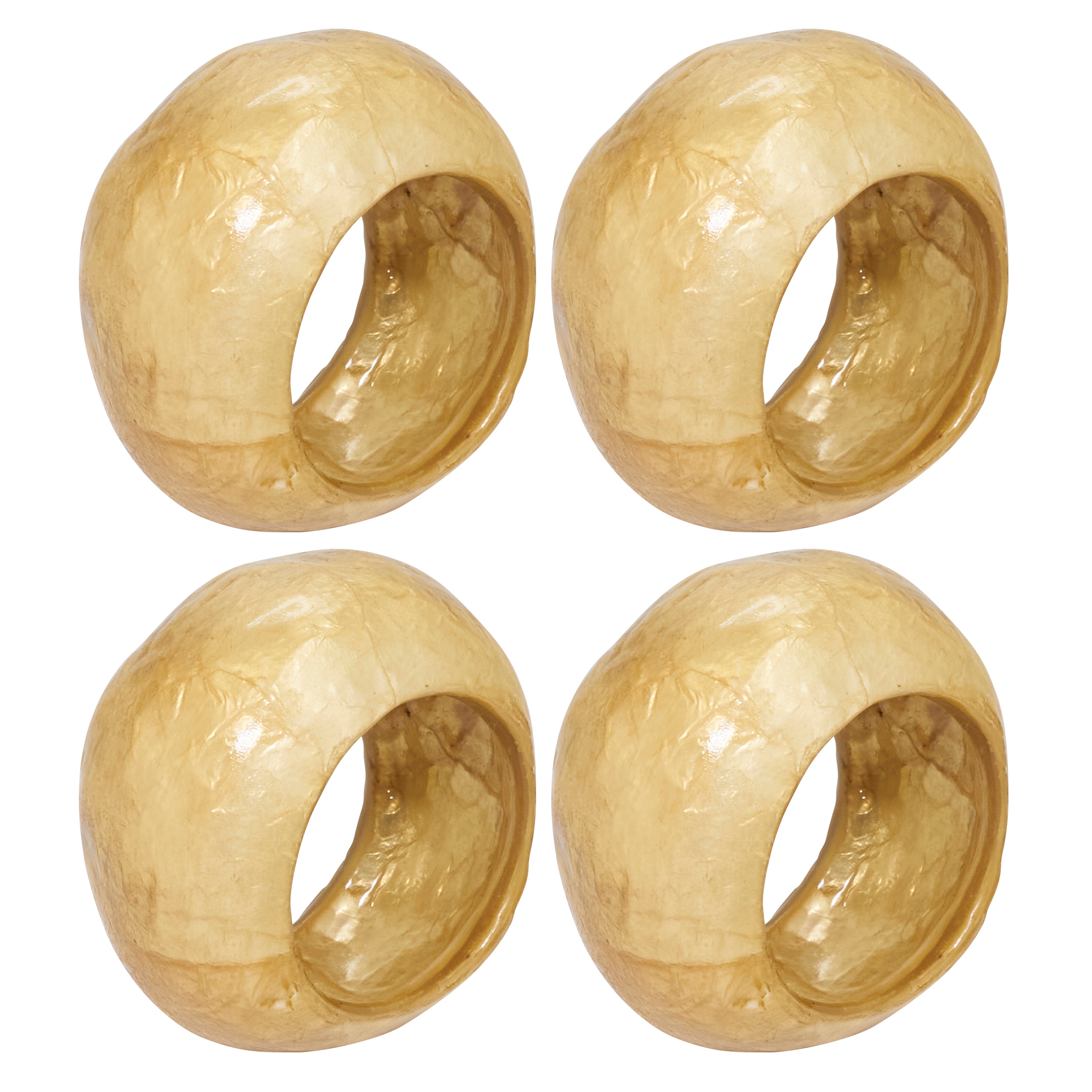 Textured Capiz Napkin Ring, Set of 4