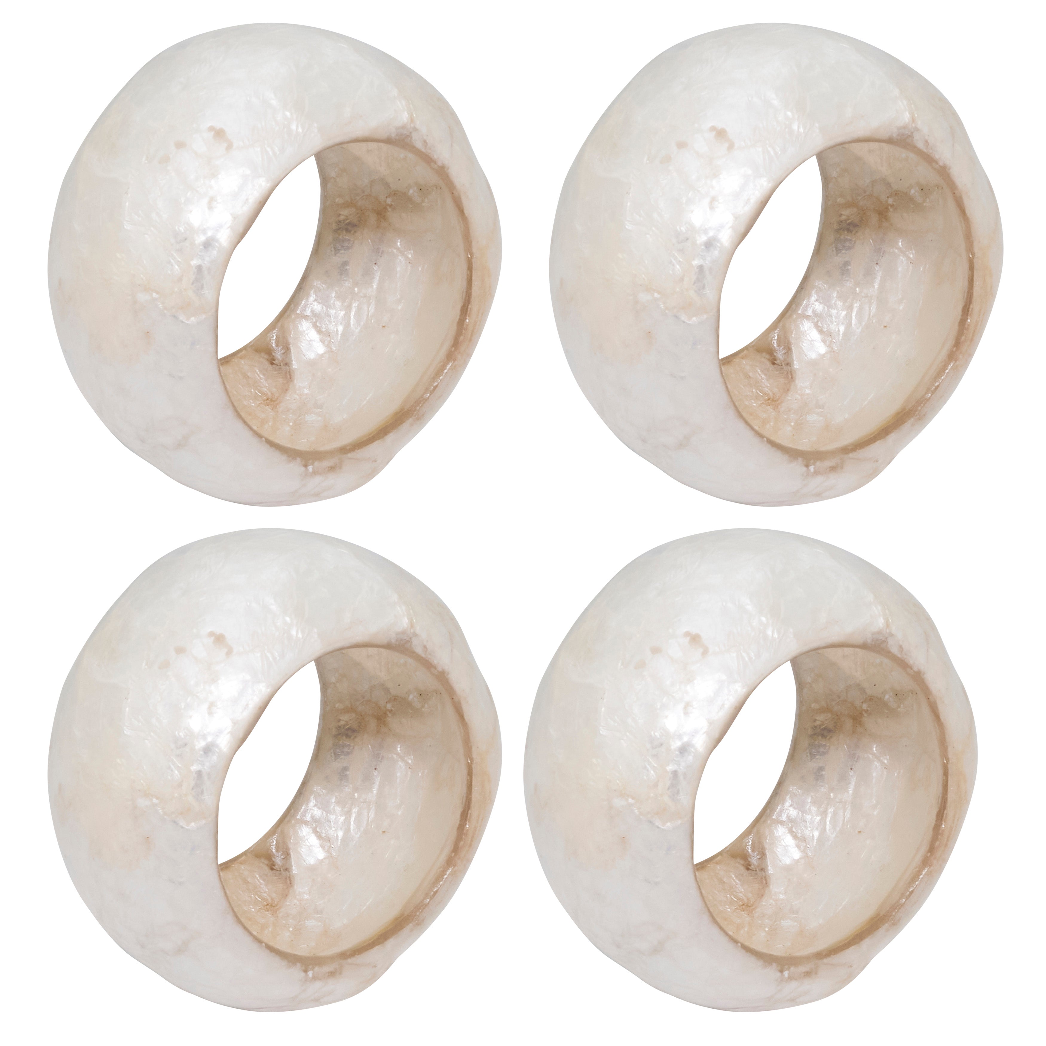 Textured Capiz Napkin Ring, Set of 4