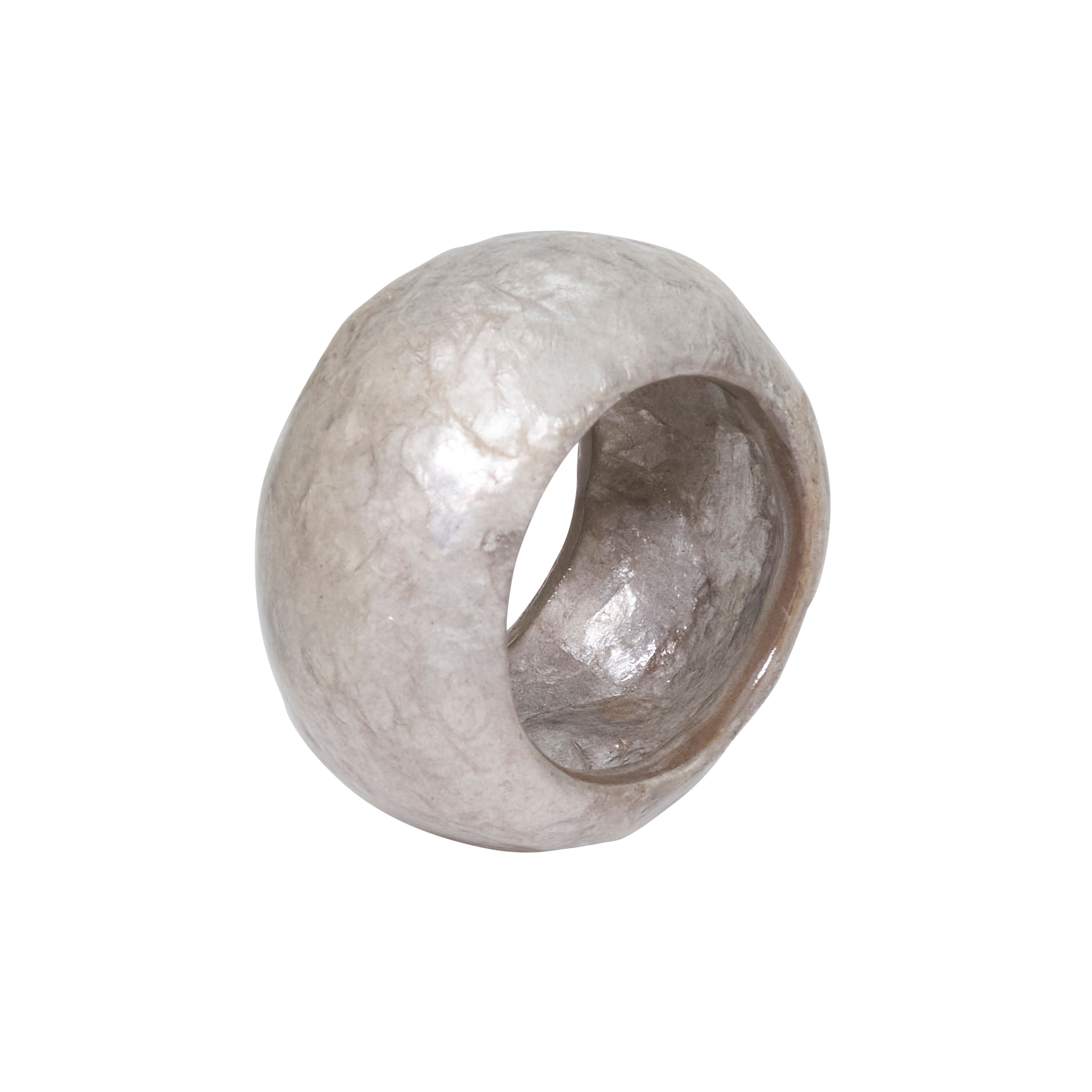 Textured Capiz Napkin Ring, Set of 4