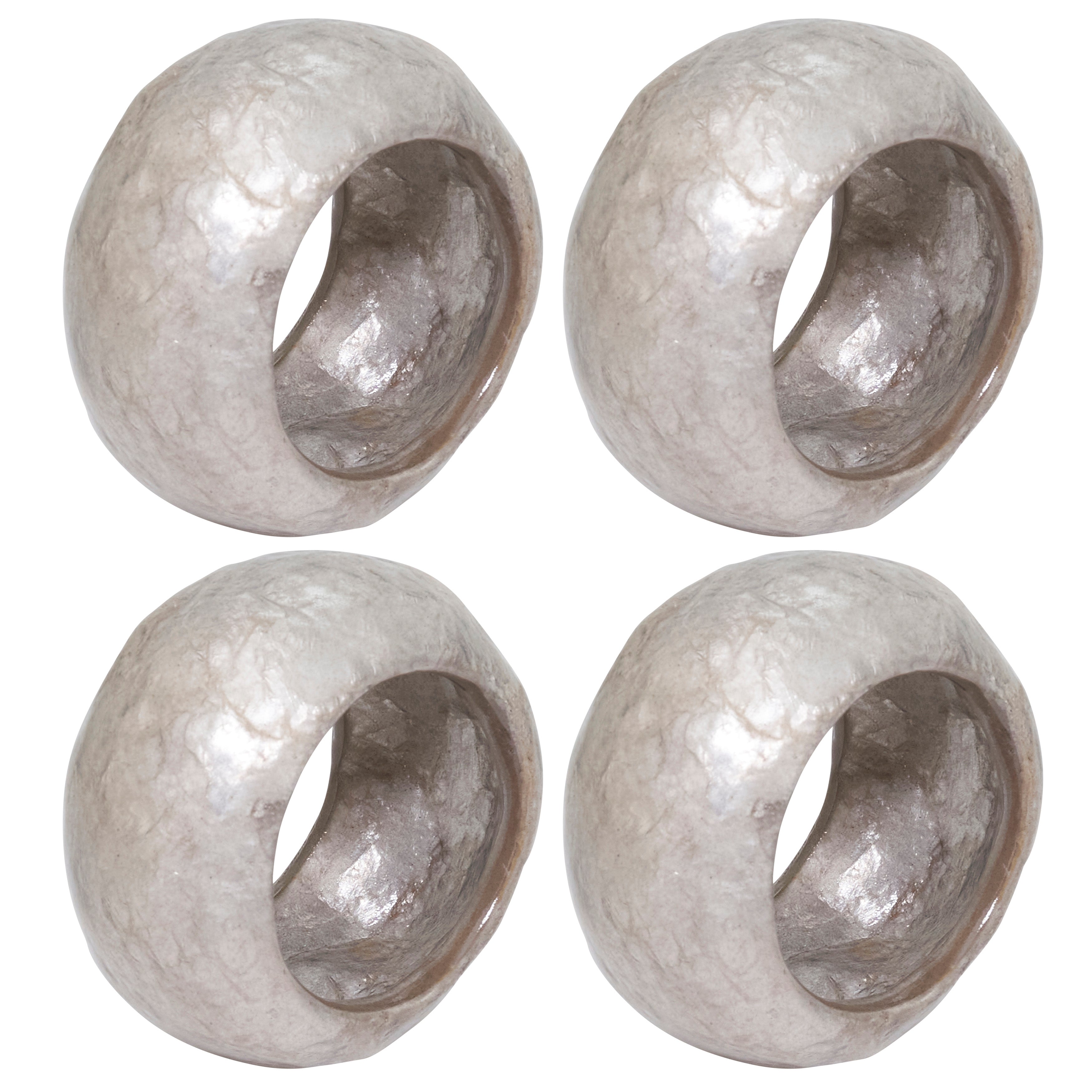 Textured Capiz Napkin Ring, Set of 4