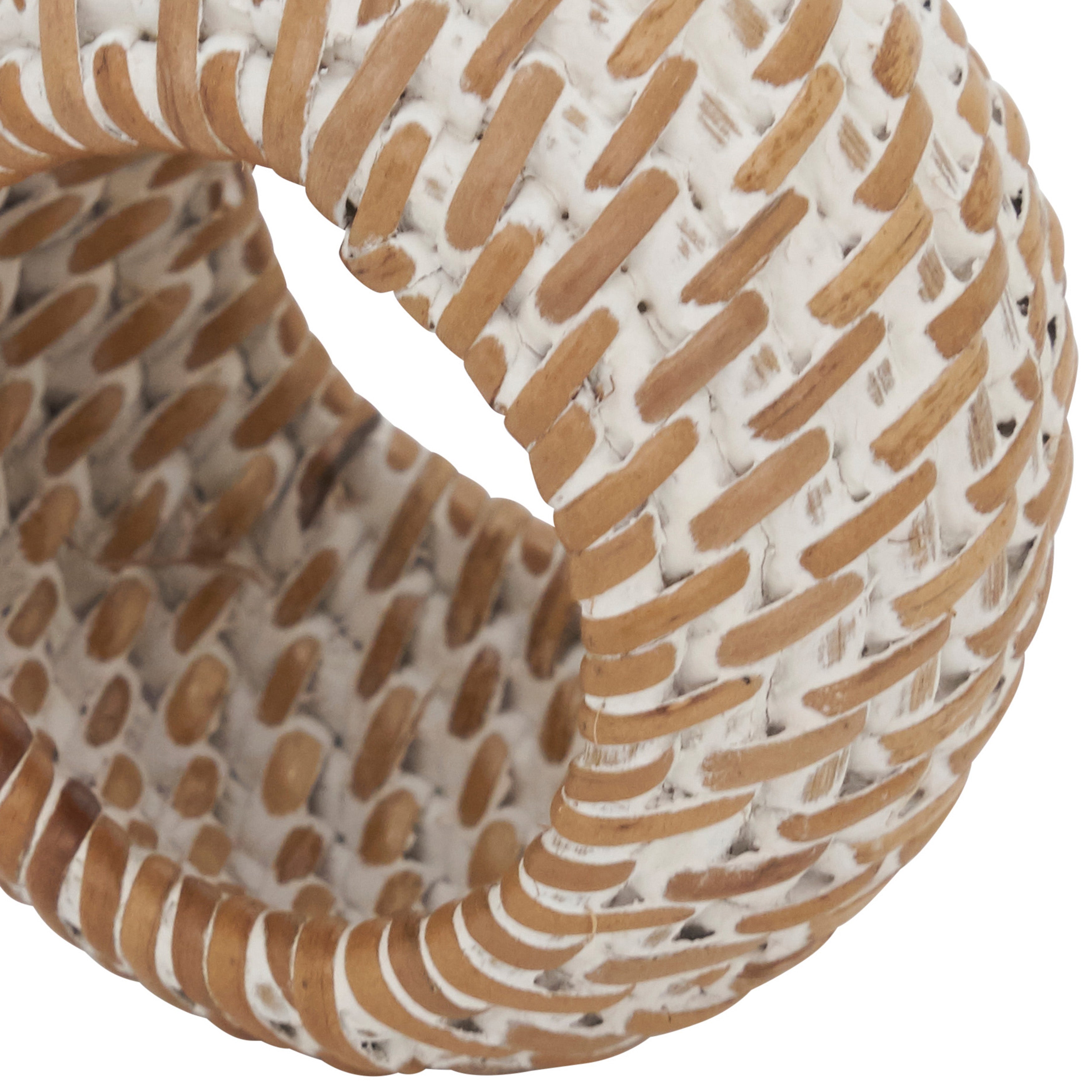 Woven Round Rattan Napkin Ring, Set of 4