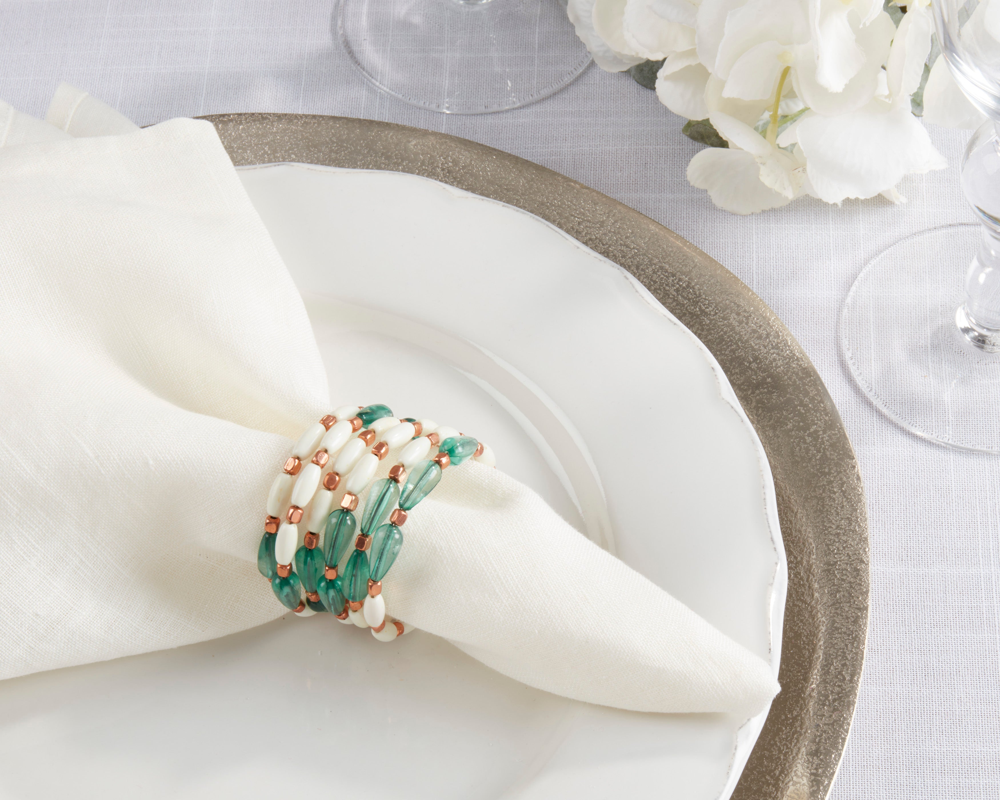 Beaded Napkin Ring, Set of 4