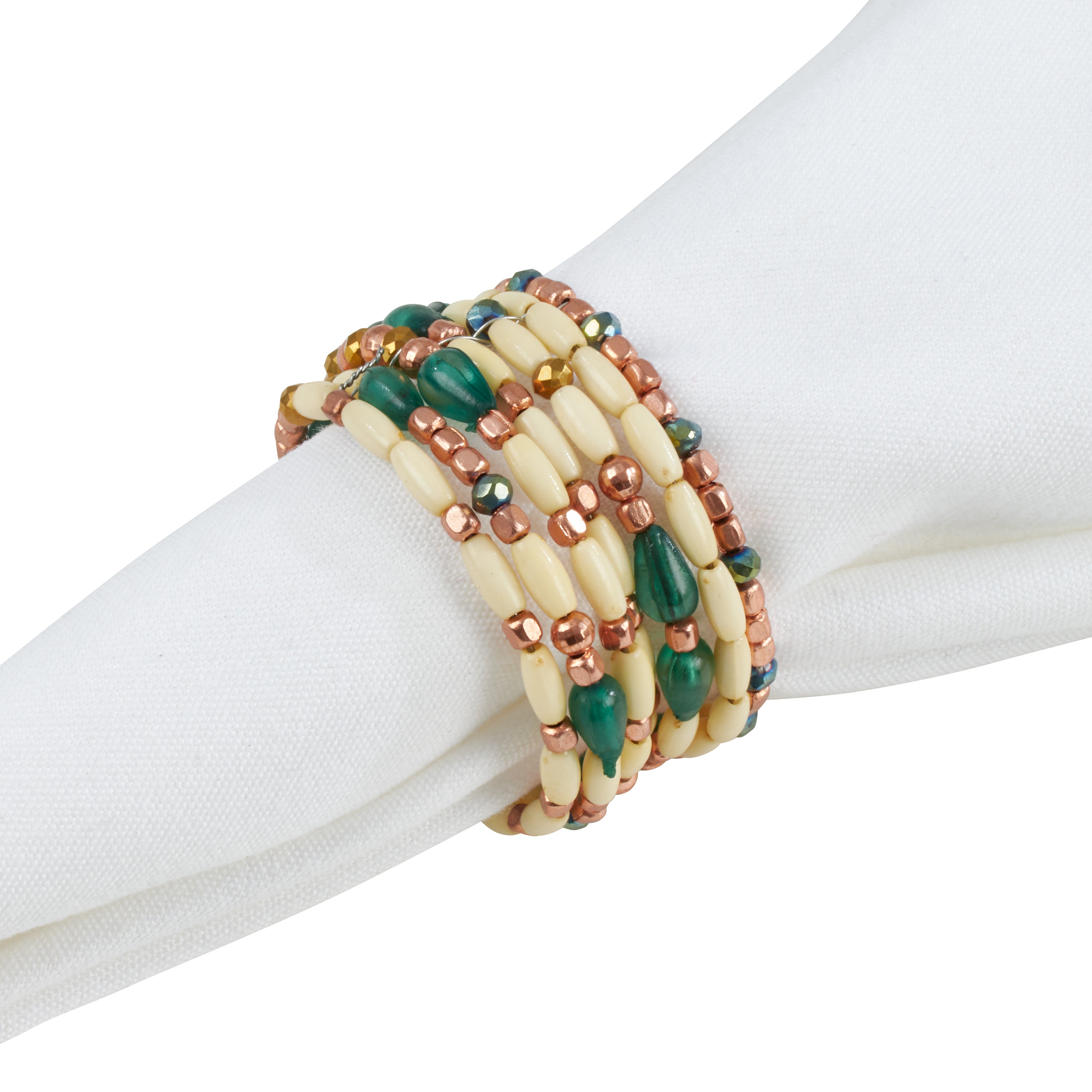 Beaded Napkin Ring, Set of 4