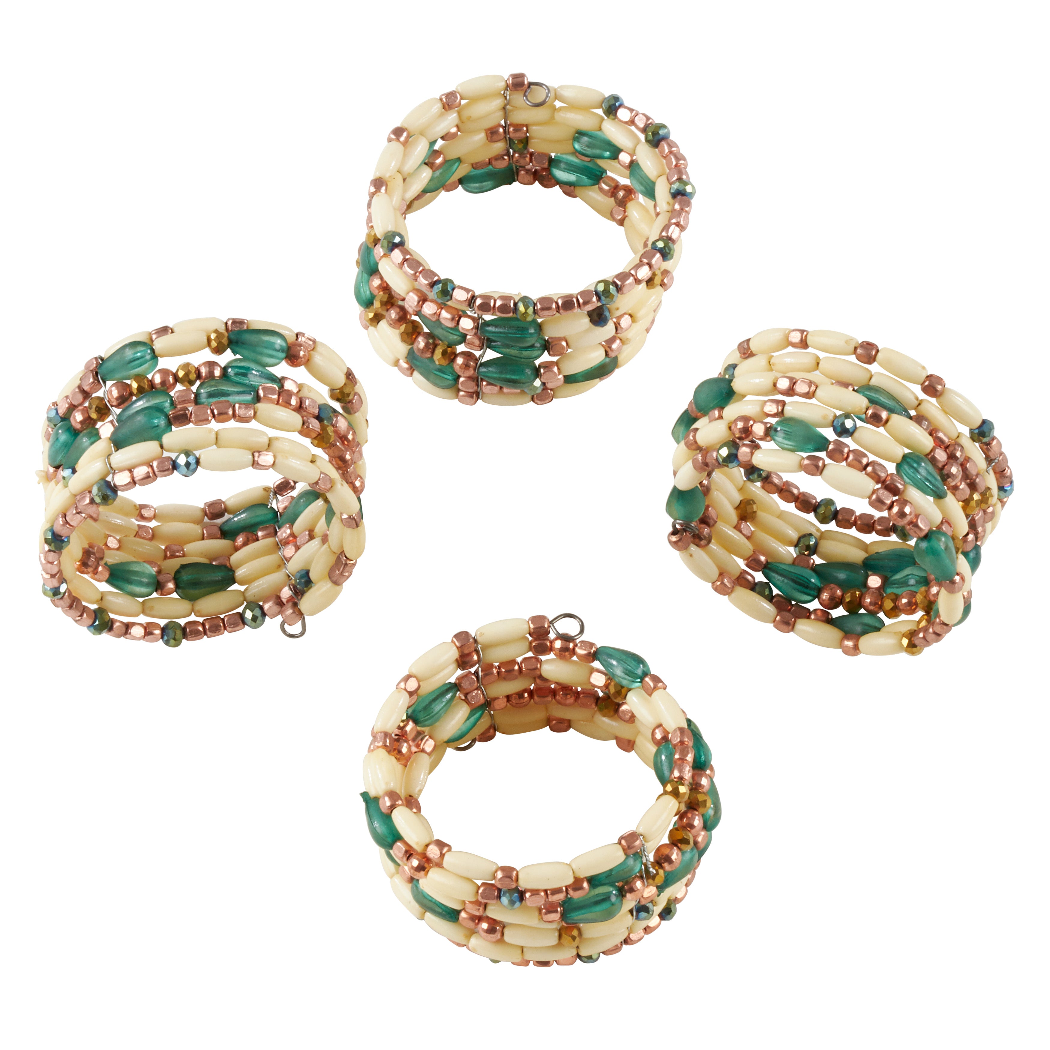 Beaded Napkin Ring, Set of 4