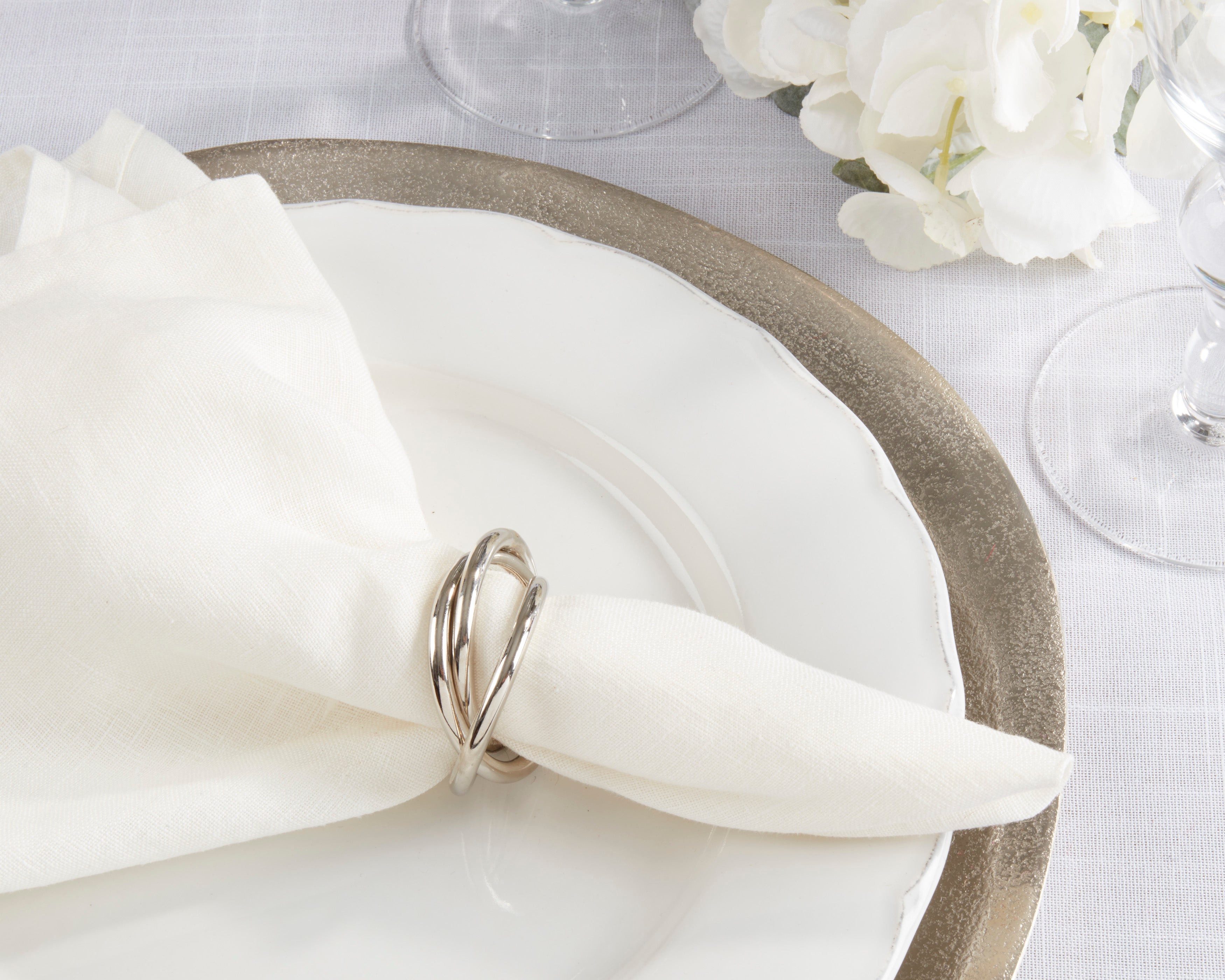 Three Rings Design Napkin Ring, Set of 4