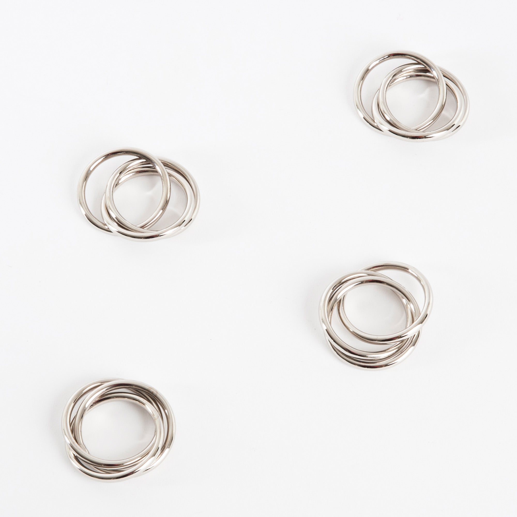 Three Rings Design Napkin Ring, Set of 4