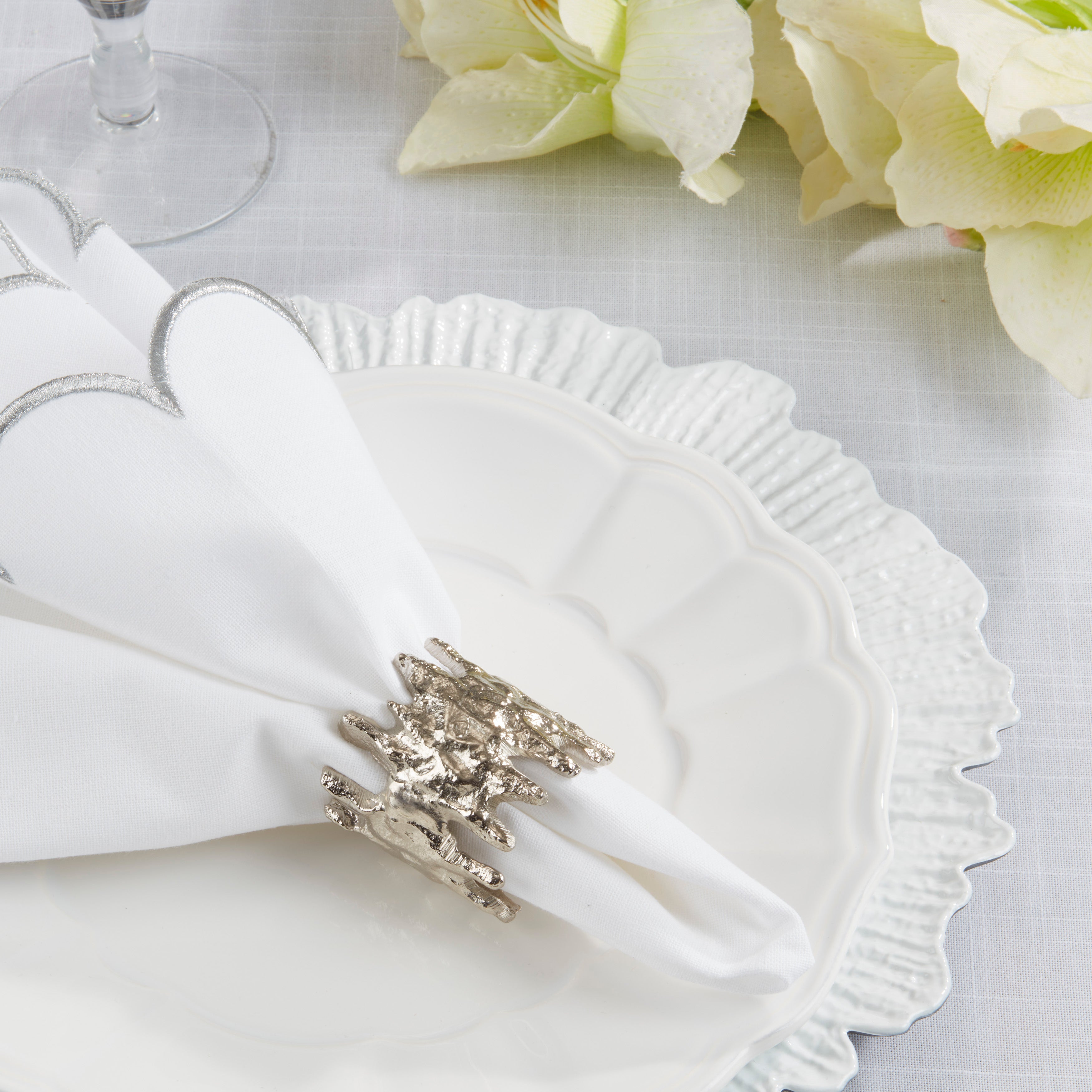 Jagged Edge Napkin Ring, Set of 4