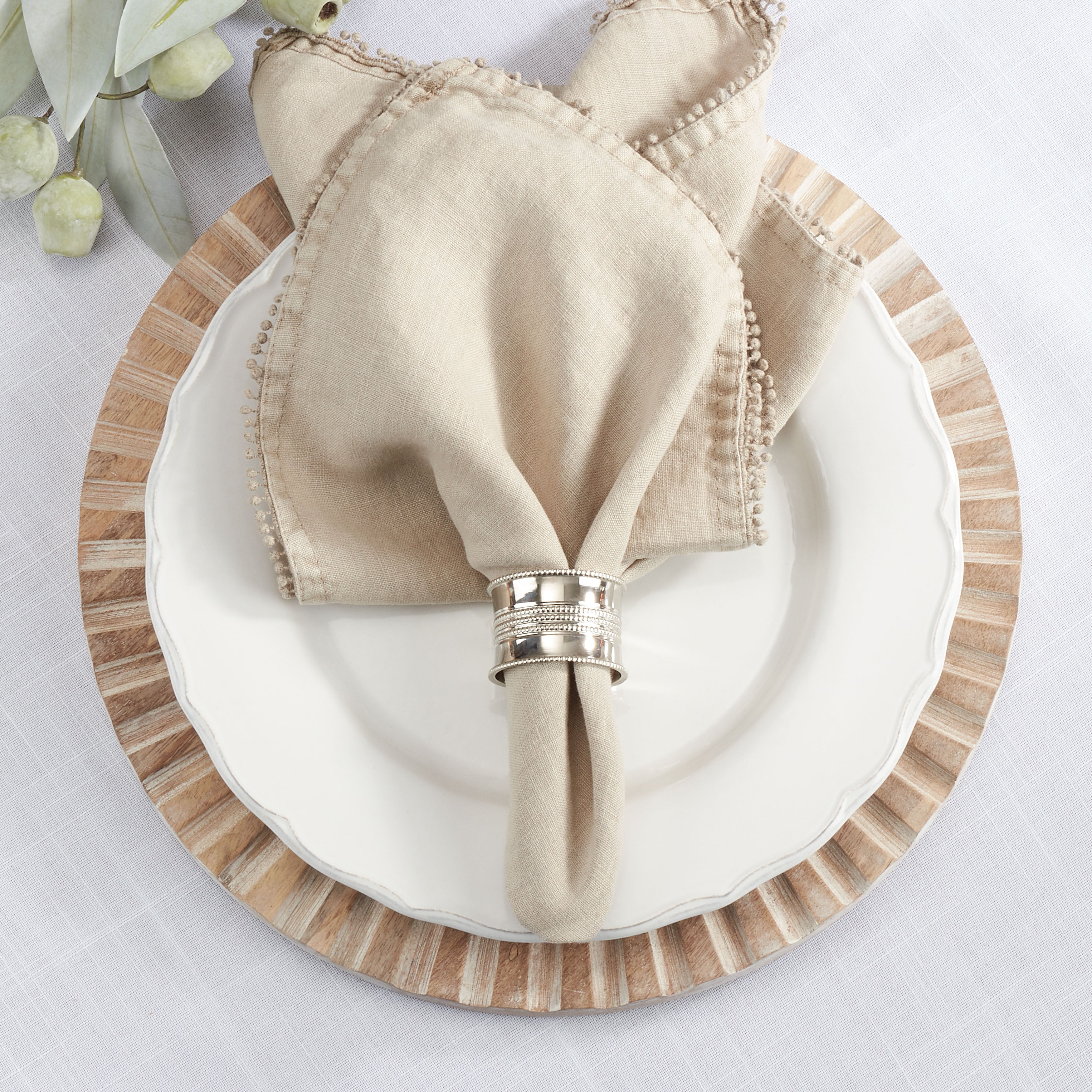 Dotted Design Napkin Ring, Set of 4