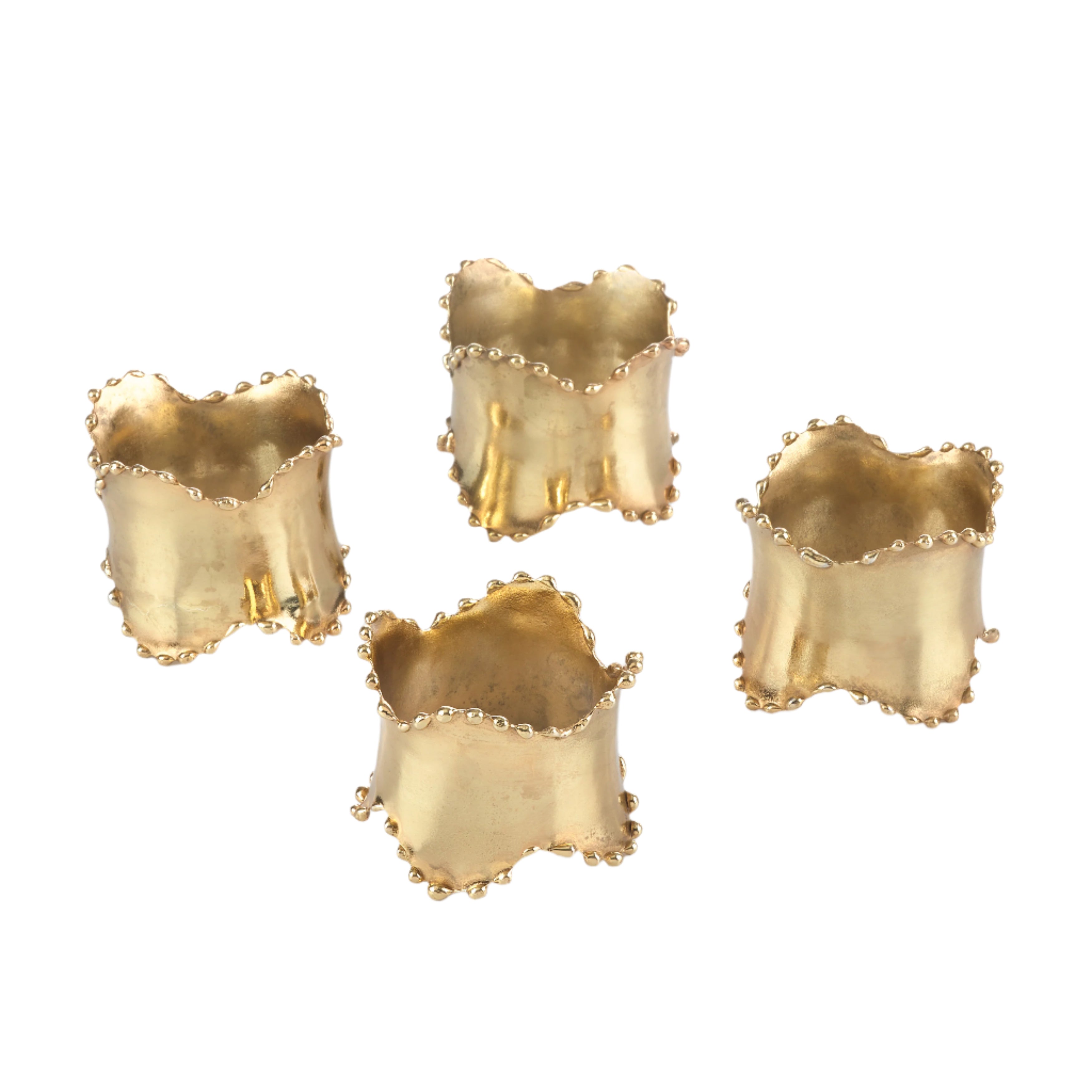 Classic Beaded Design Napkin Ring, Set of 4