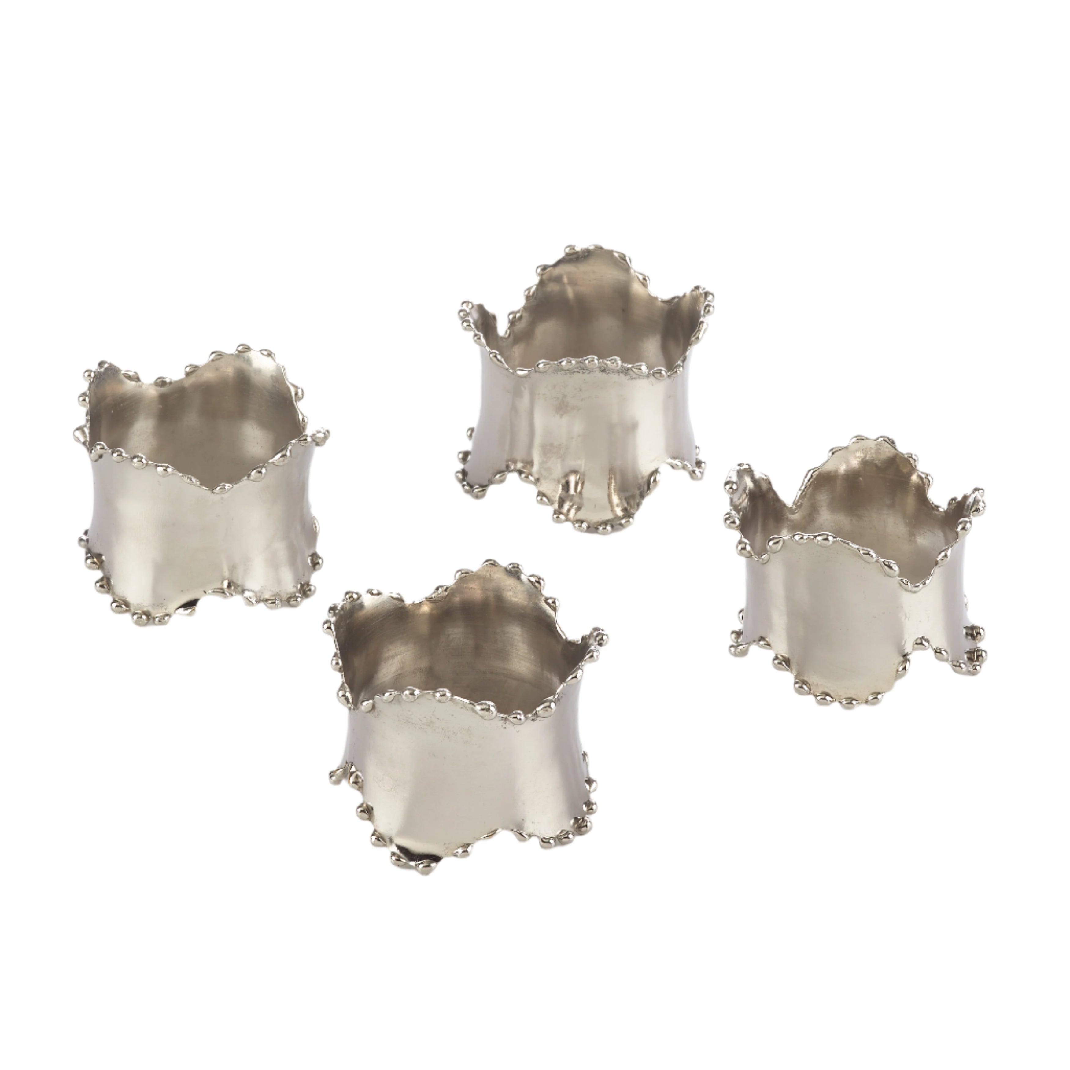 Classic Beaded Design Napkin Ring, Set of 4