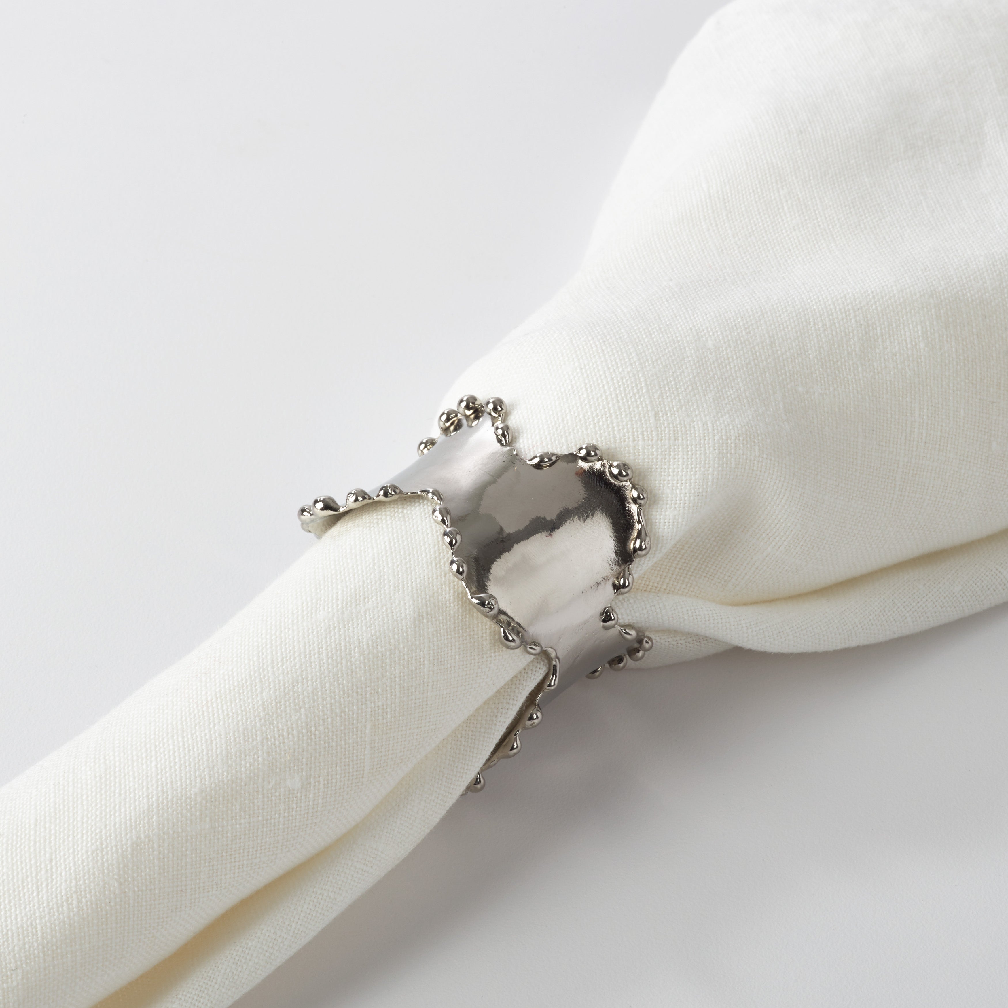 Classic Beaded Design Napkin Ring, Set of 4