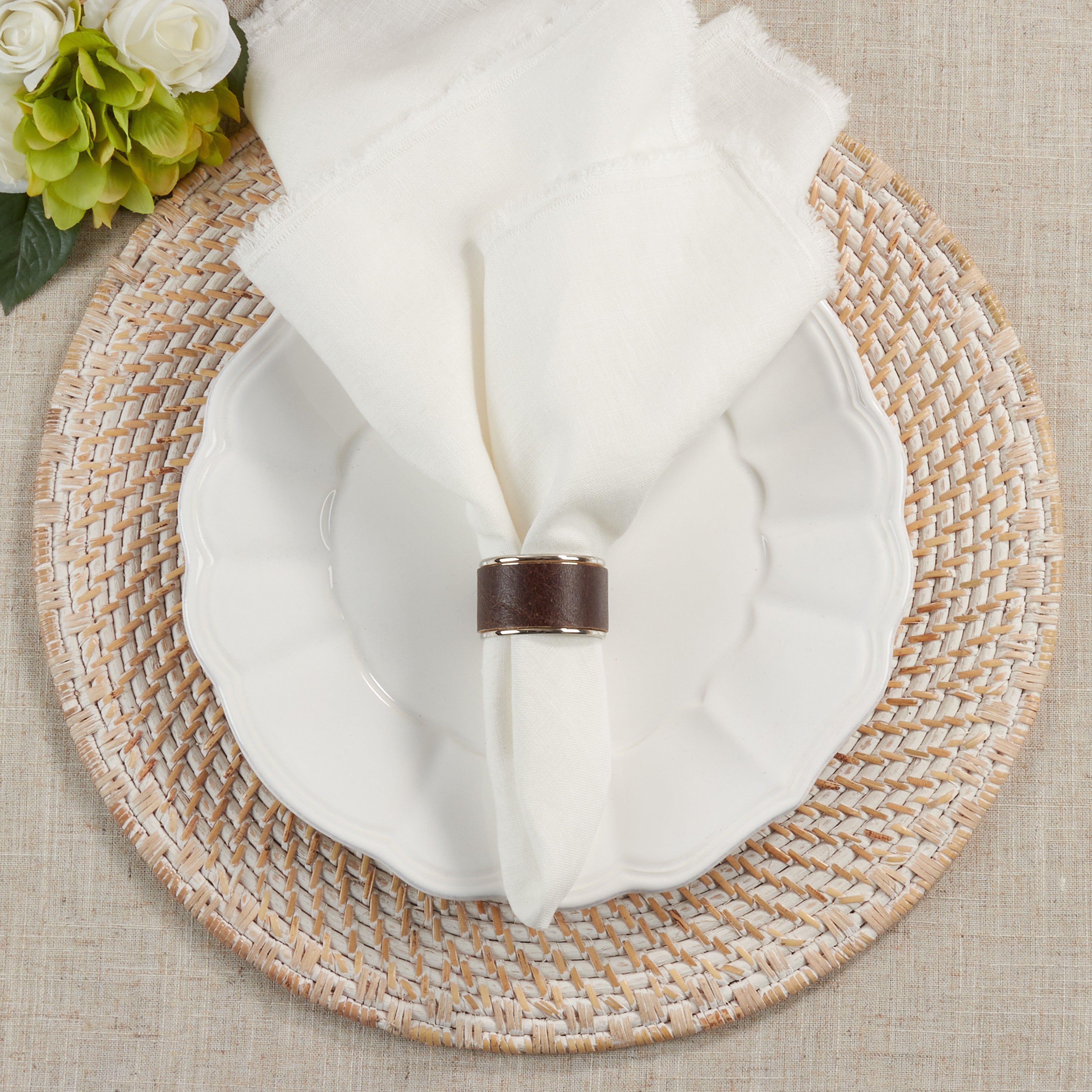 Leather Napkin Ring, Set of 4