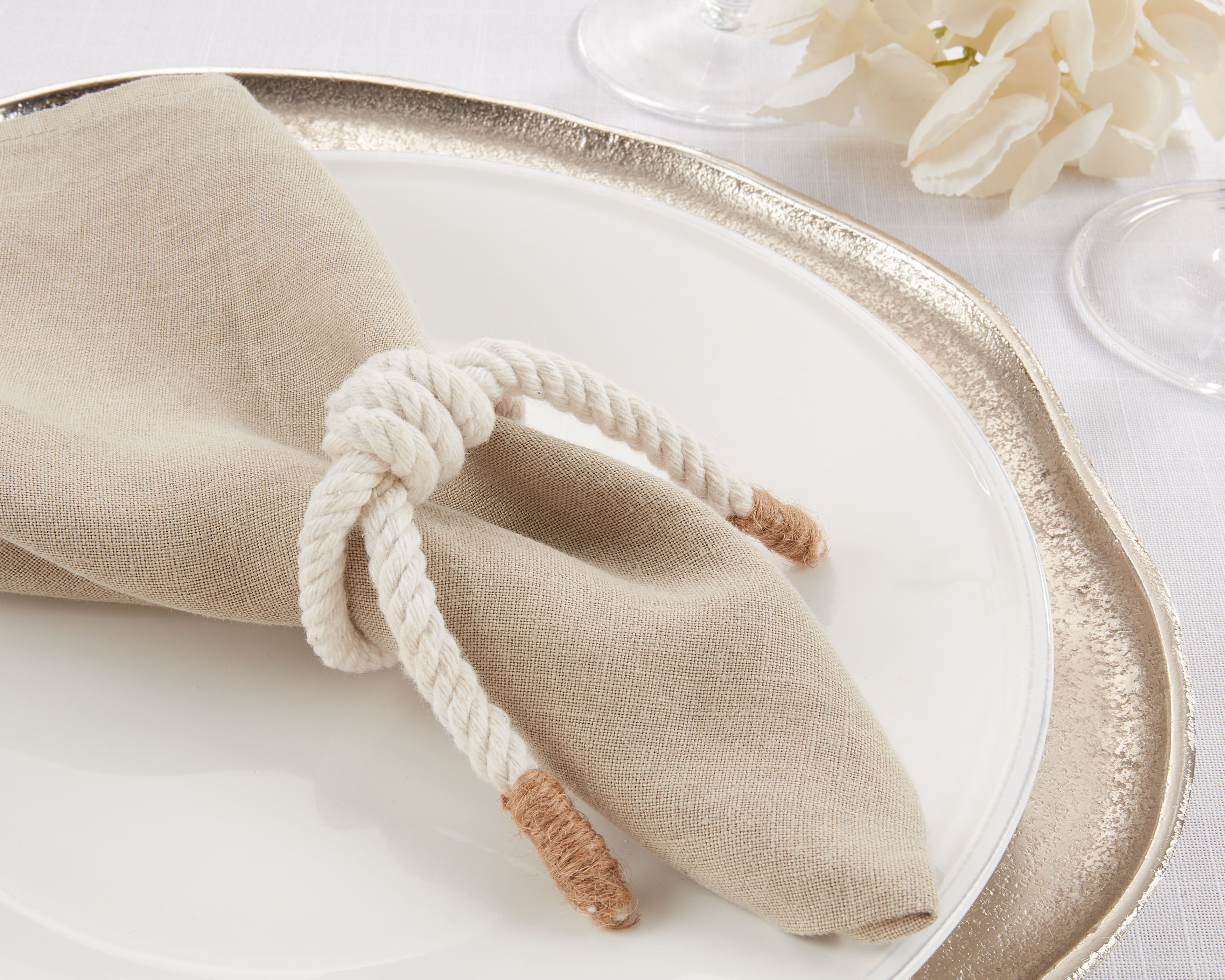 Knotted Rope Napkin Ring, Set of 4