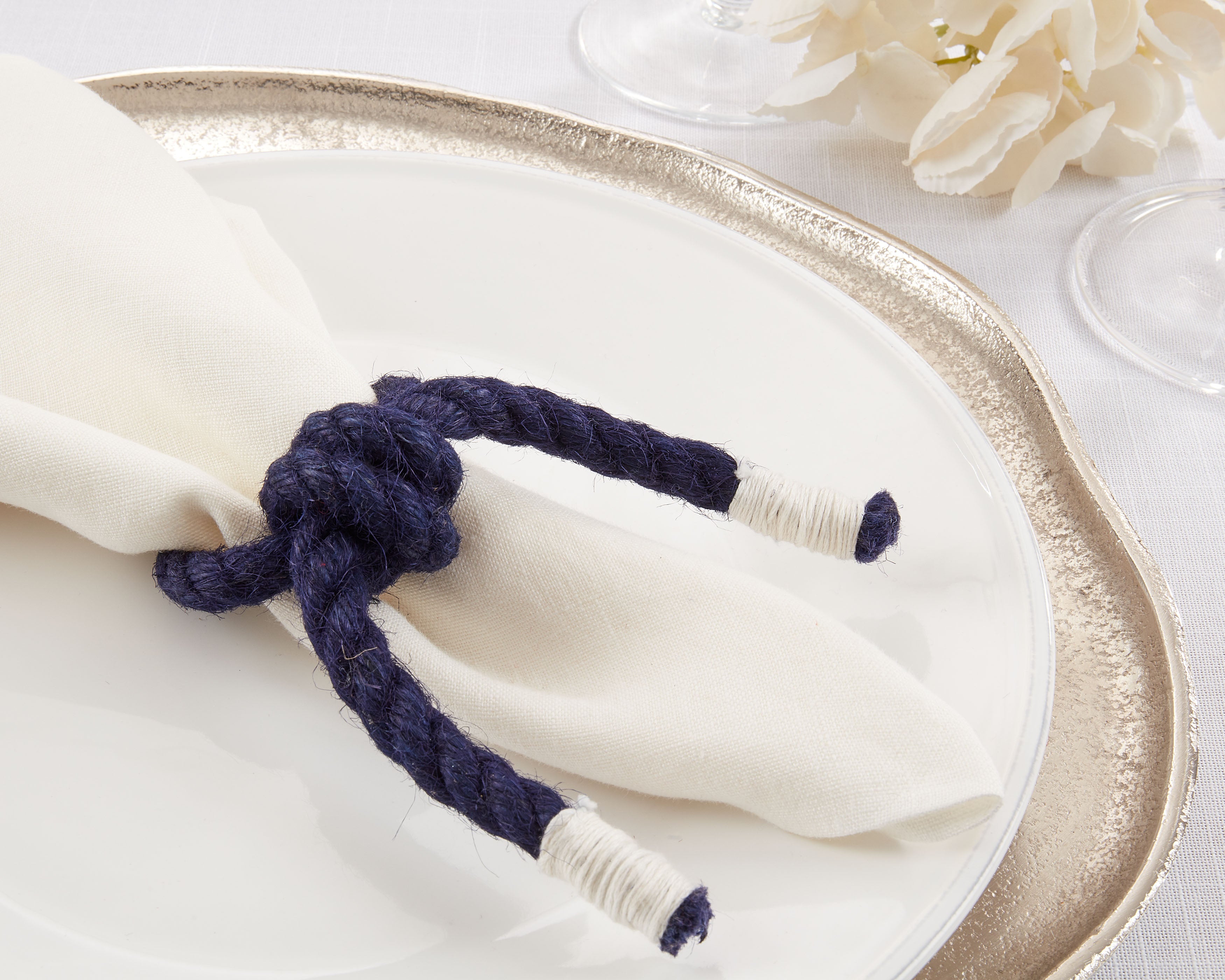 Knotted Rope Napkin Ring, Set of 4